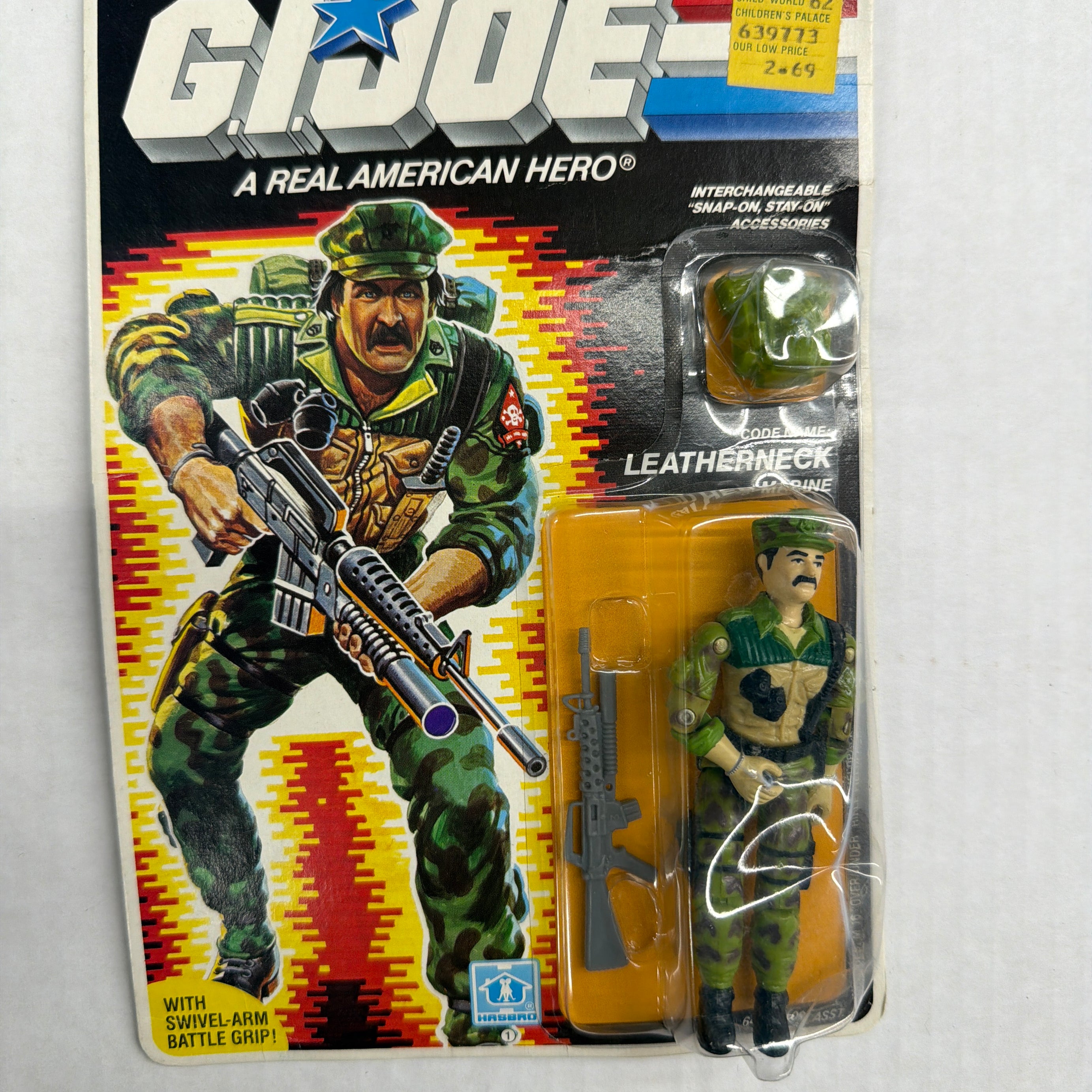 Hasbro G.I. Joe Leatherneck (Marine) Vintage 3.5 Inch Action Figure (On Card)