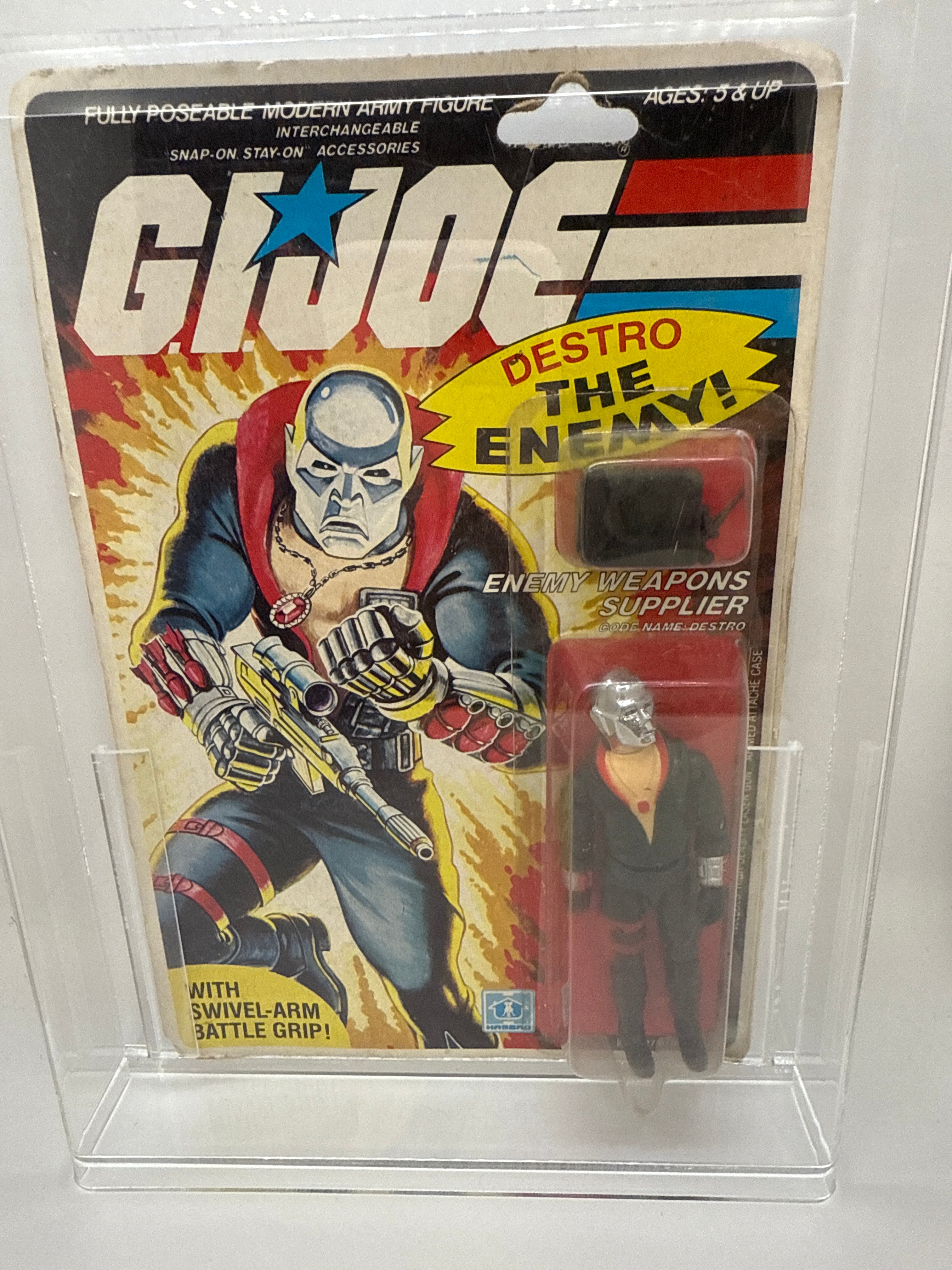 Hasbro G.I. Joe Vintage 1983  Enemy Weapons Supplier Code Name: Destro 32 Back Punched Card