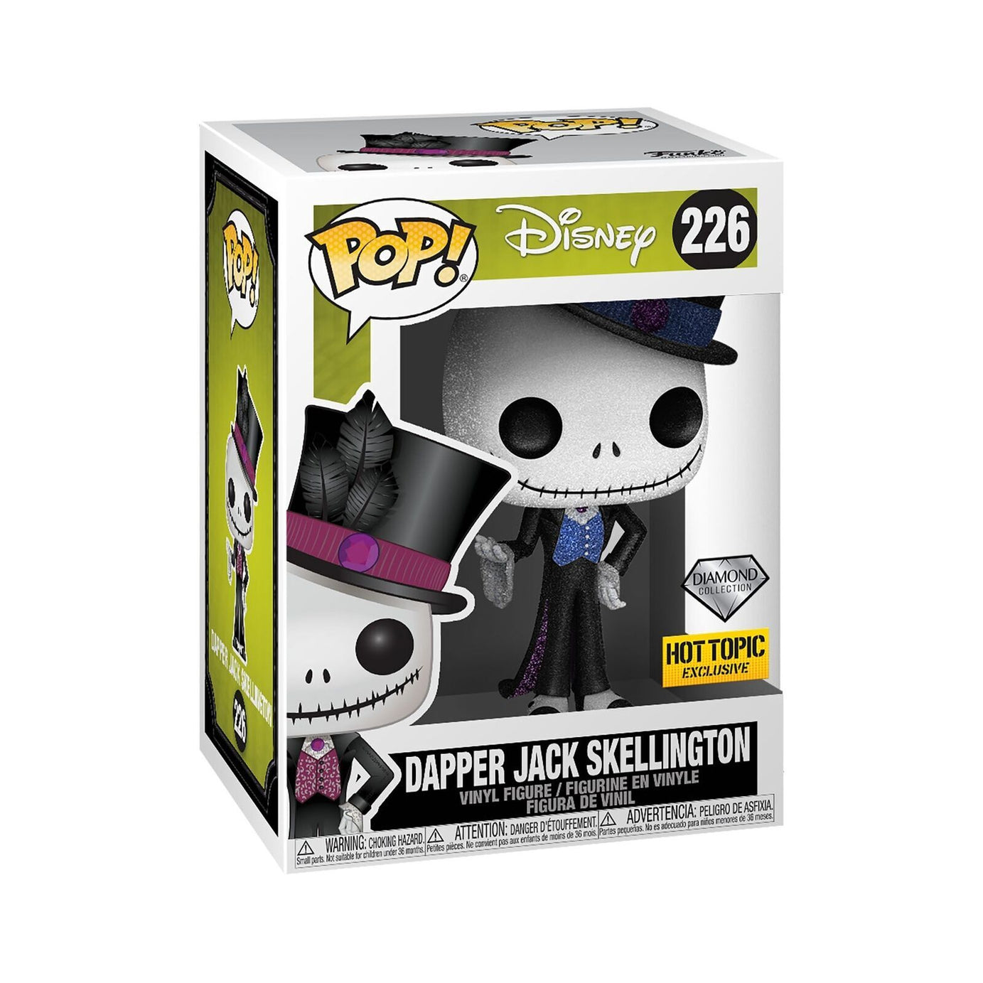 Funko Pop! Disney The Nightmare Before Christmas Dapper Jack Skellington Diamon Collection Hot Topic Exclusive #226