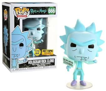 Funko Pop! Animation Rick and Morty Hologram Rick Clone GITD Hot Topic Exclusive #666