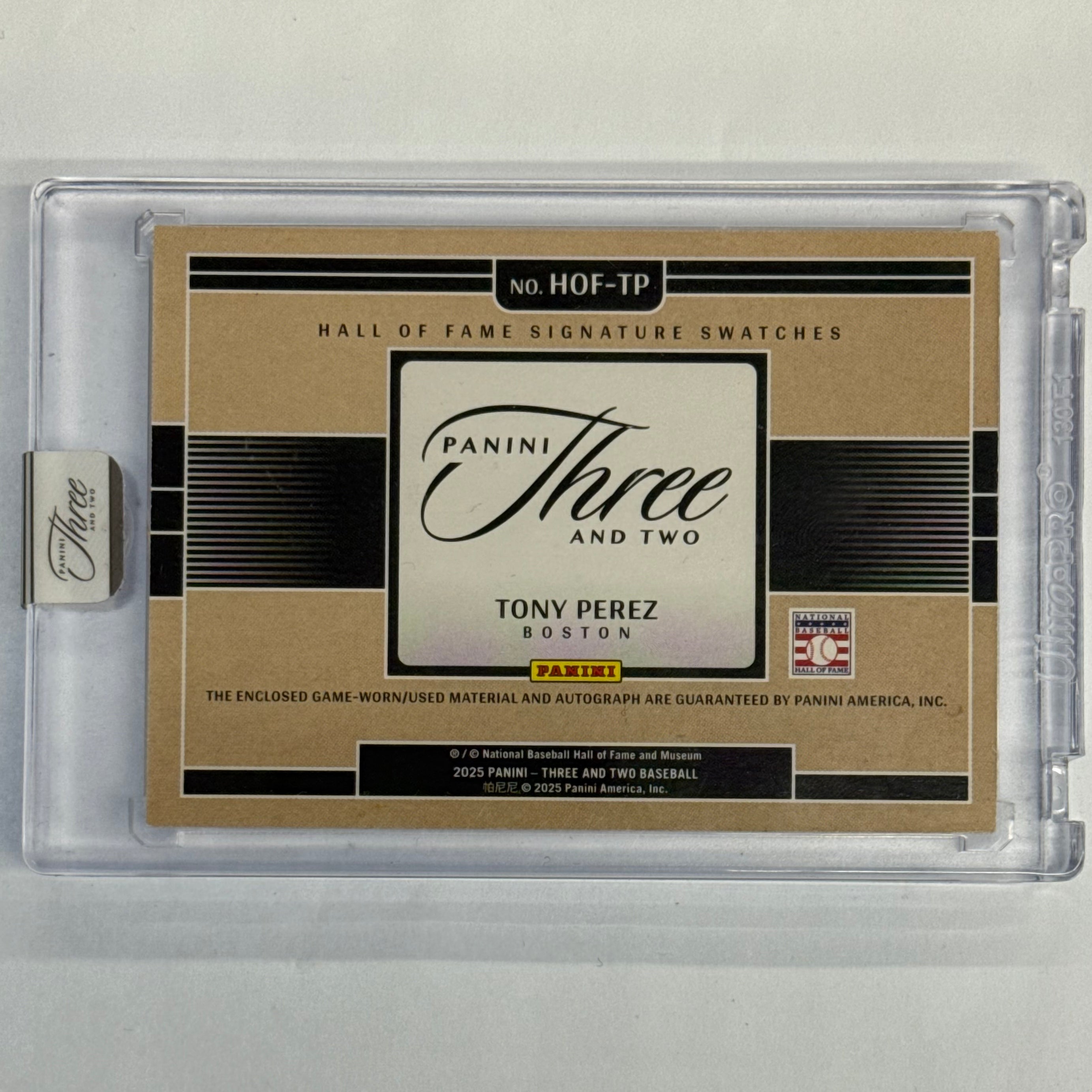 2025 Panini Three And Two Tony Perez Hall Of Fame Signature Swatches #HOF-TP Numbered 05/32
