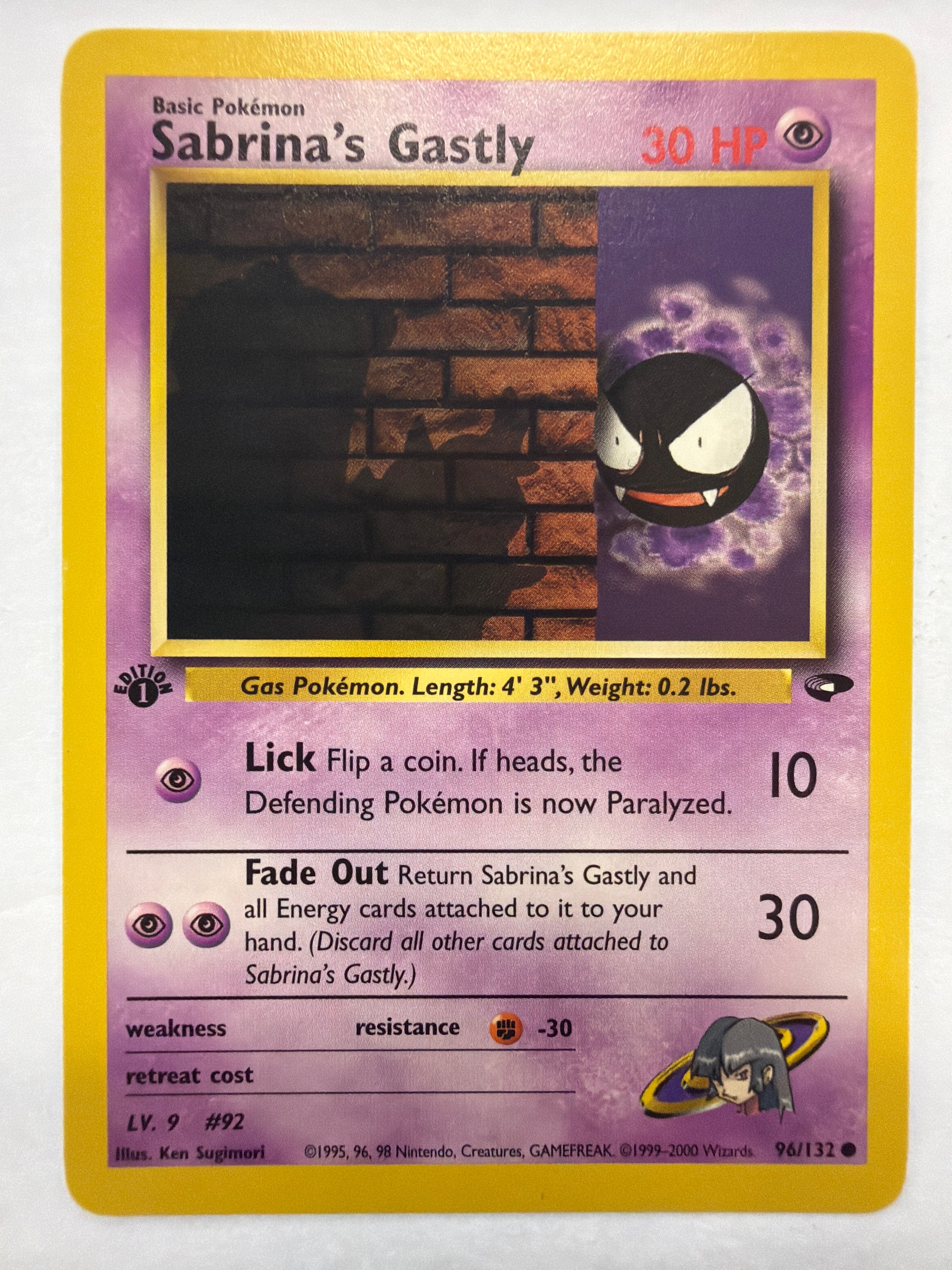 Pokémon TCG - Gym Challenge 1st Edition Sabrina's Gastly 96/132 Non-Holo NM