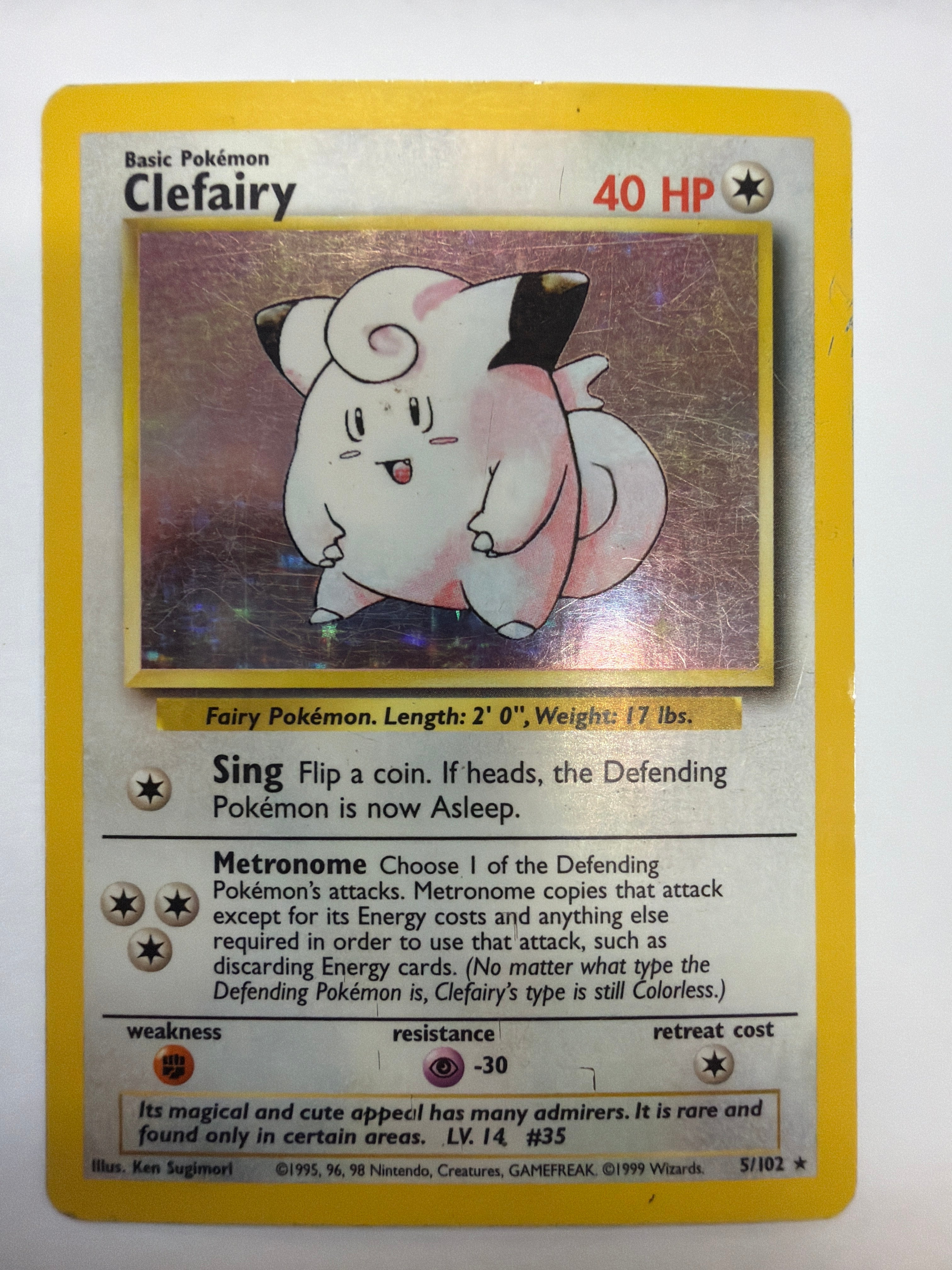 Pokémon TCG - Base Set Unlimited Clefairy 5/102 Holo DMG