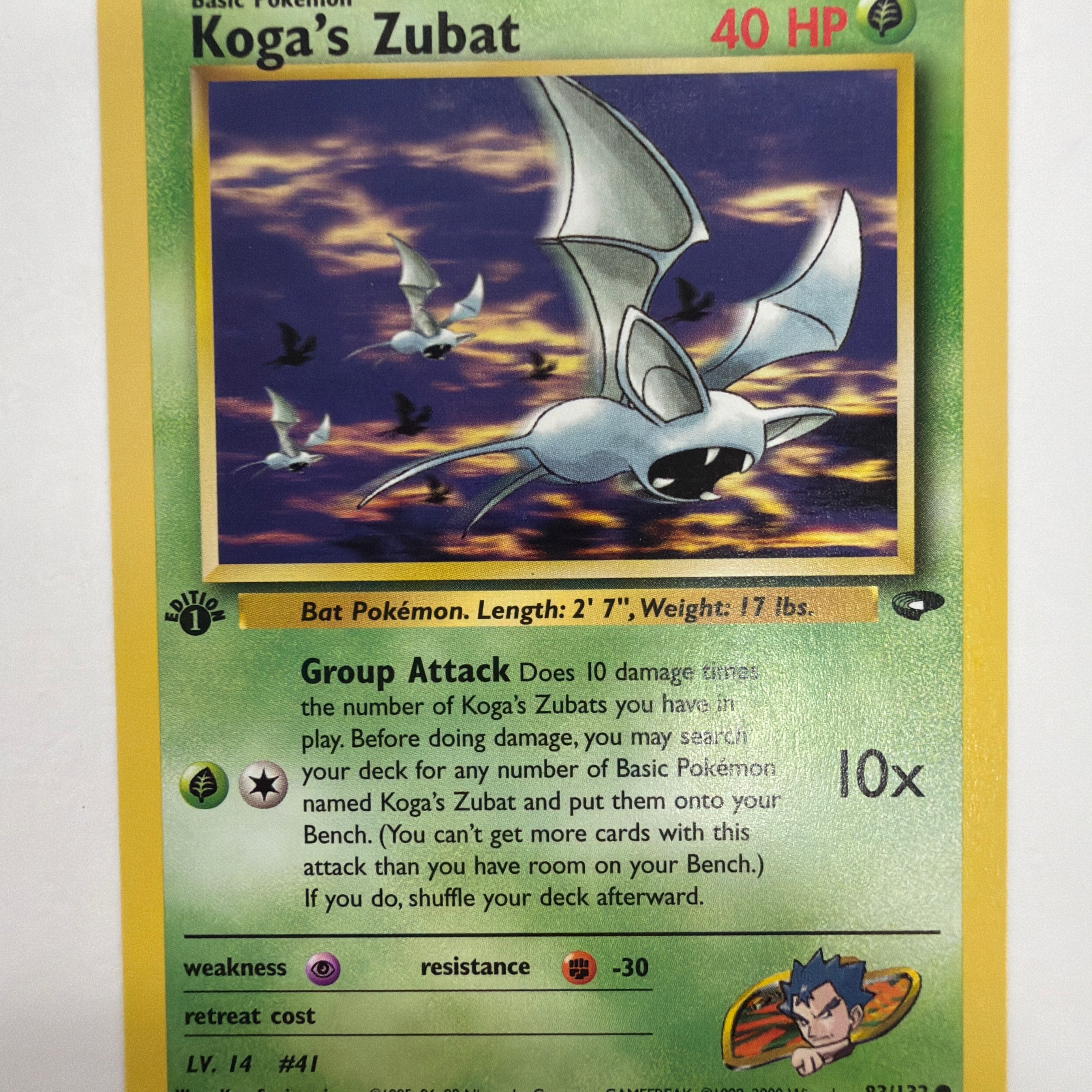 Pokémon TCG - Gym Challenge 1st Edition Koga's Zubat 83/132 NM