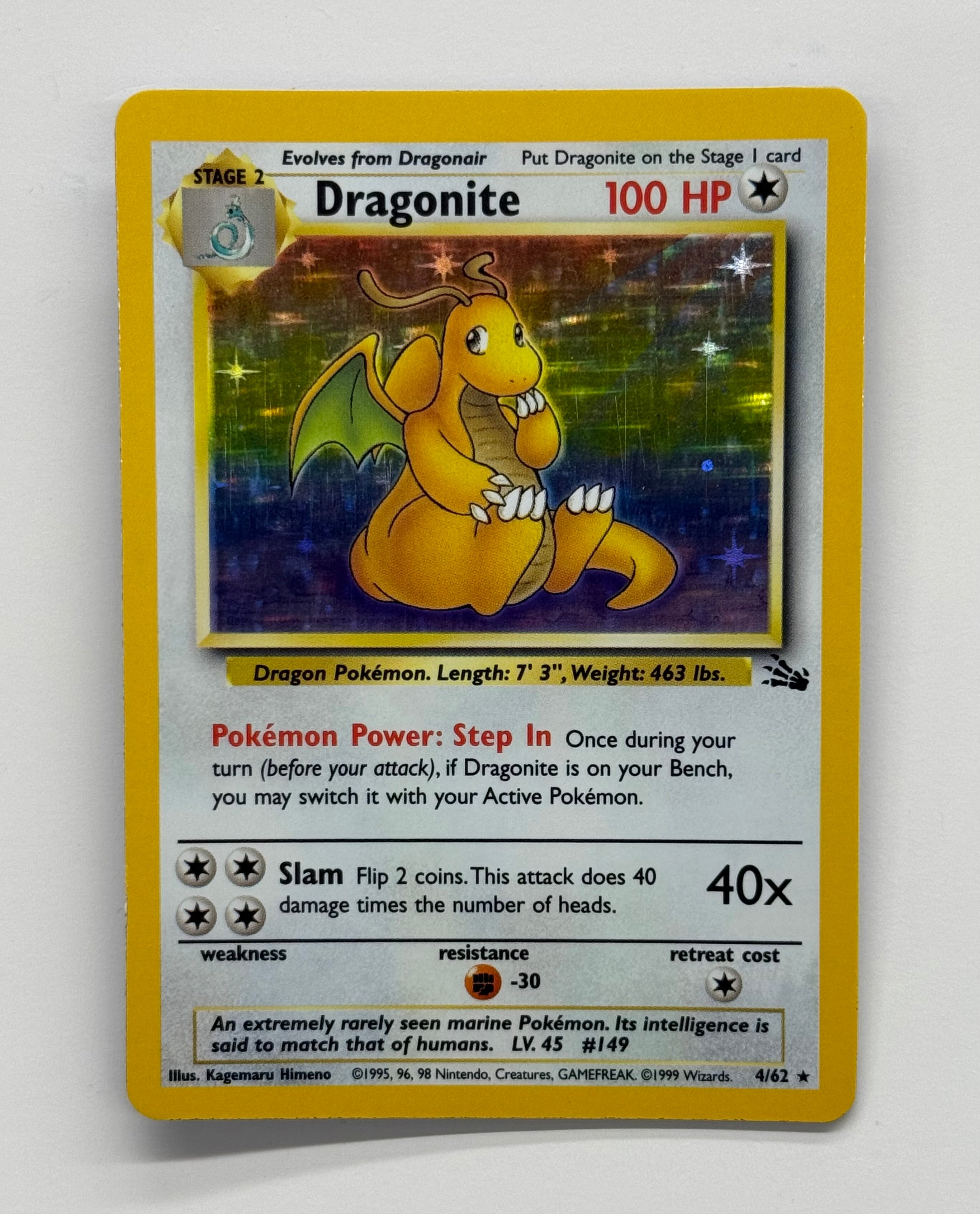 Pokémon TCG - Fossil Unlimited Dragonite Holo 4/62 NM