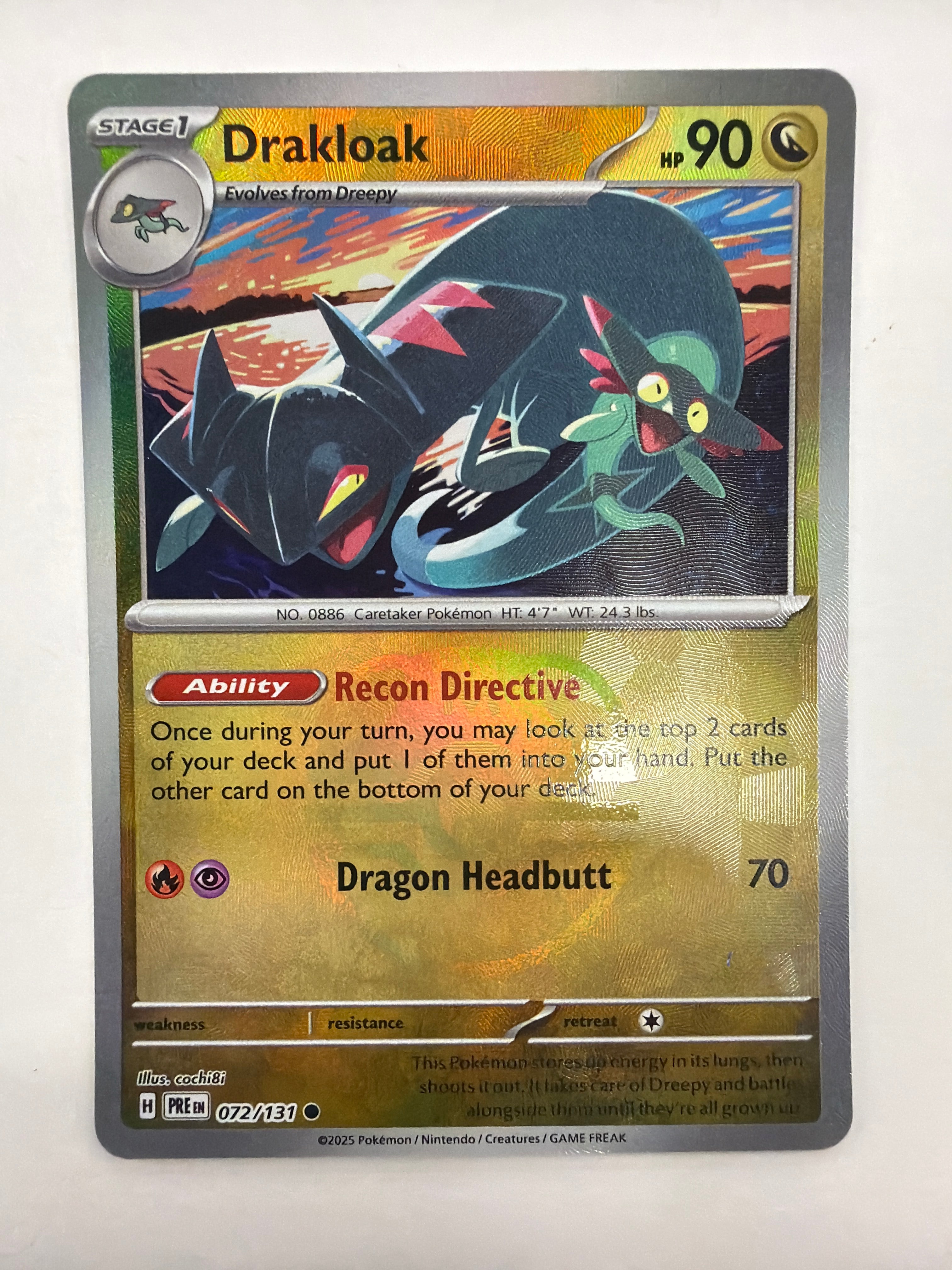 Pokémon TCG - Prismatic Evolutions Drakloak 072/131 Masterball NM