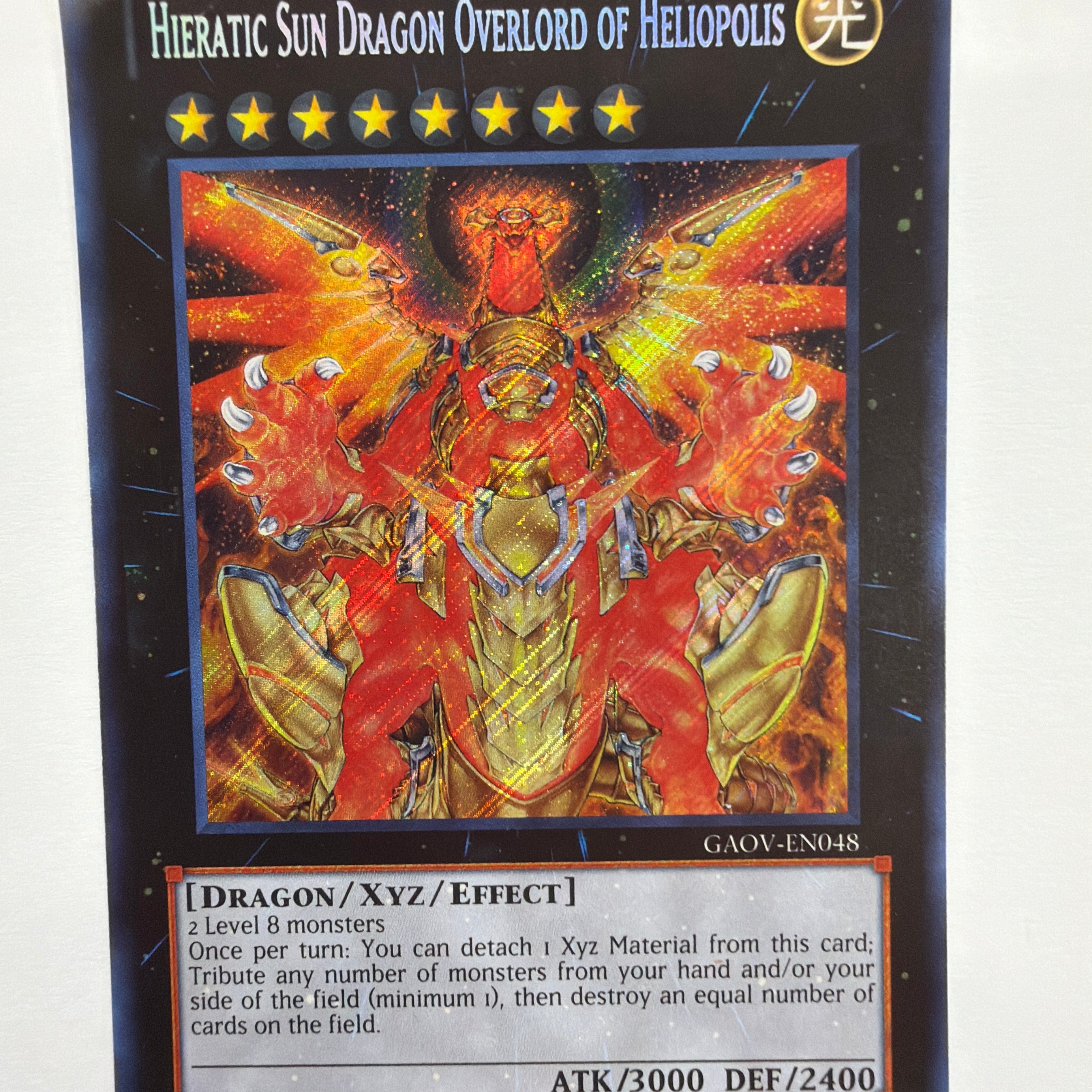 Yu-Gi-Oh TCG - Galactic Overlord Hieratic Sun Dragon Overlord of Heliopolis GAOV-EN048 Secret Rare DMG
