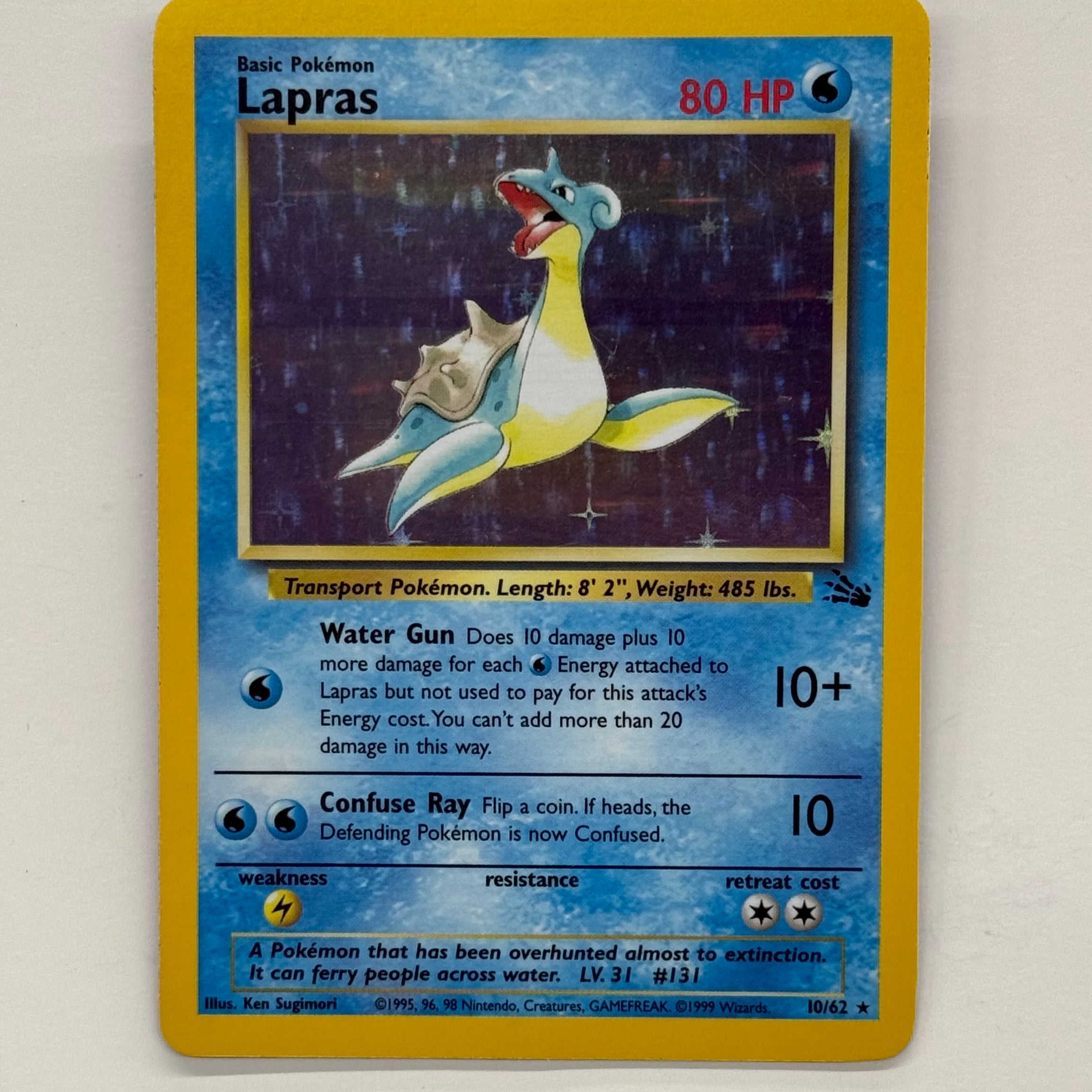 Pokémon TCG - Fossil Unlimited Lapras Holo 10/62 NM