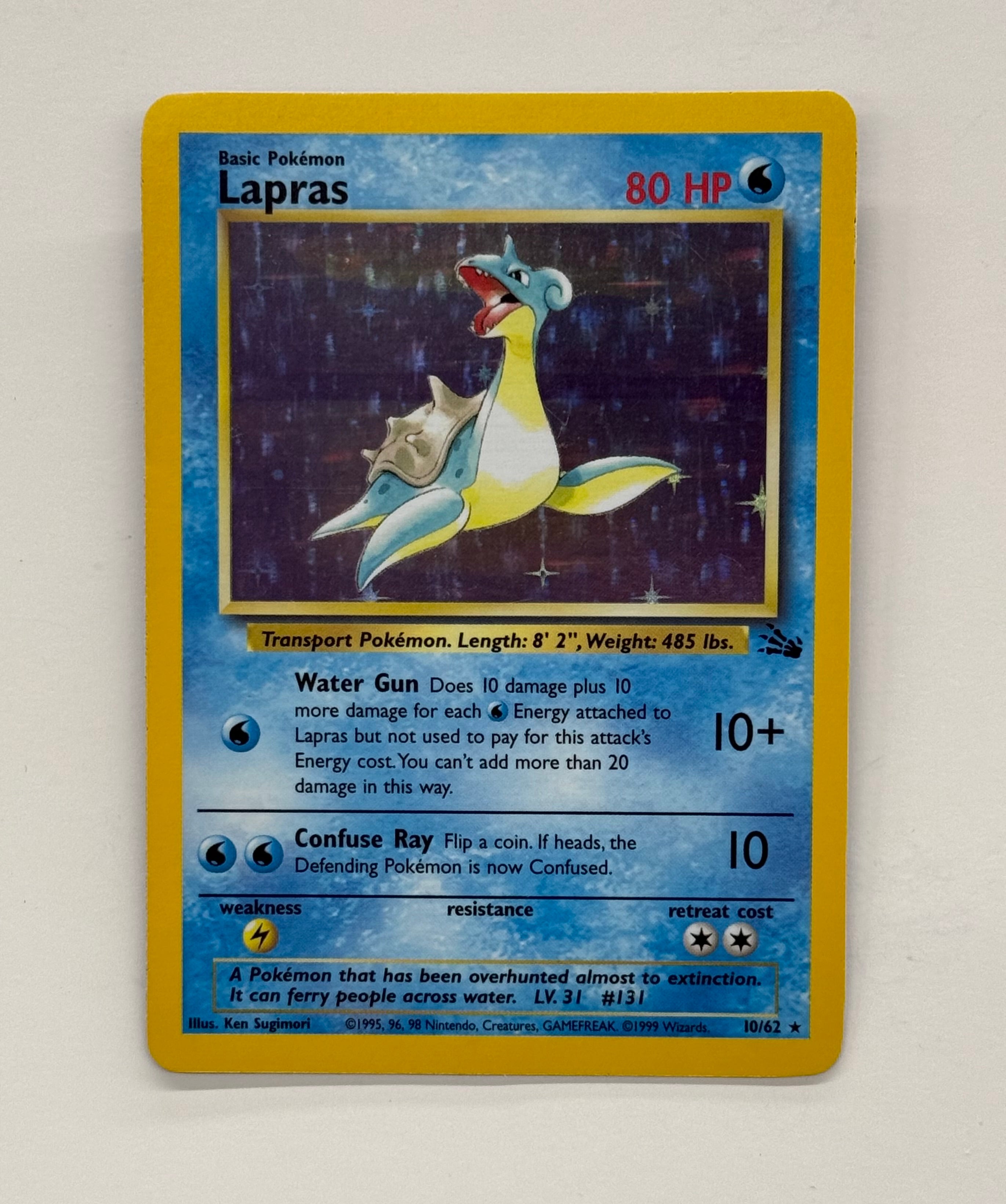 Pokémon TCG - Fossil Unlimited Lapras Holo 10/62 NM
