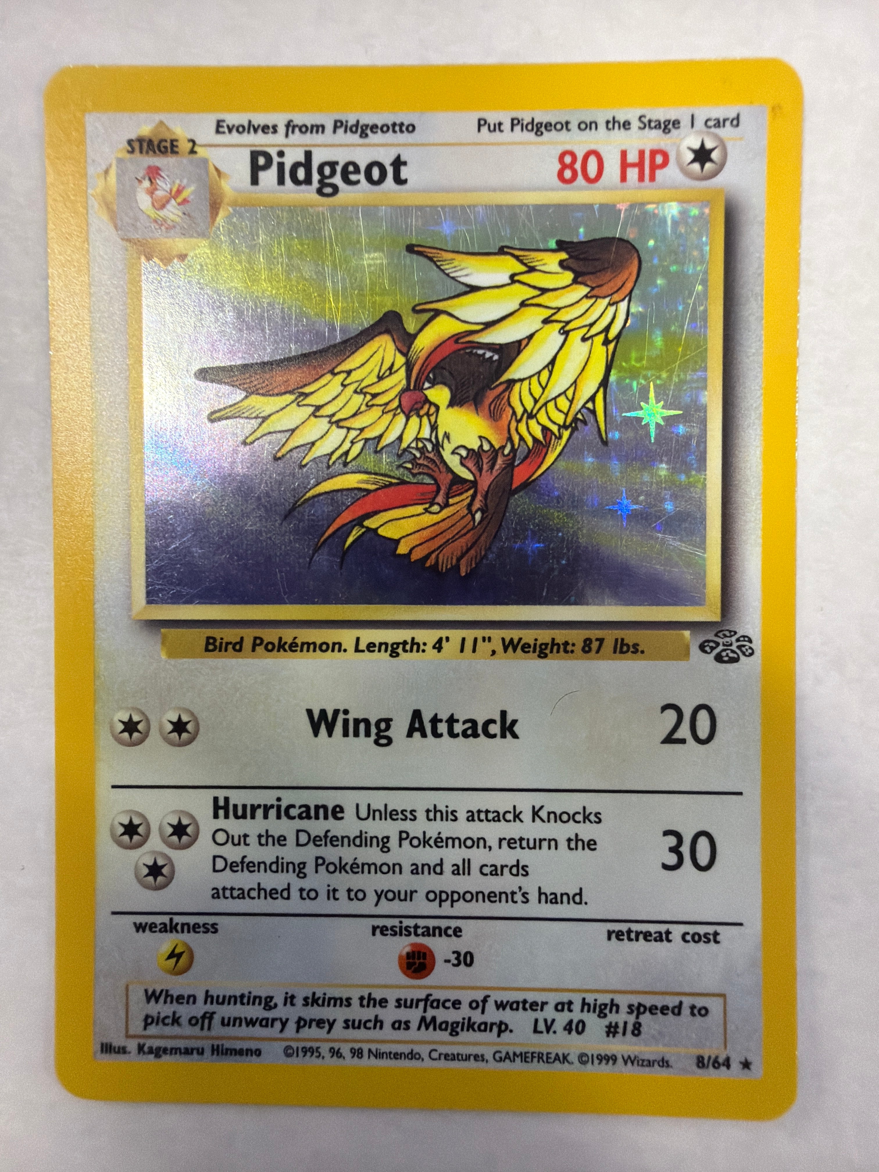 Pokémon TCG - Jungle Unlimited Pidgeot 8/64 Holo MP