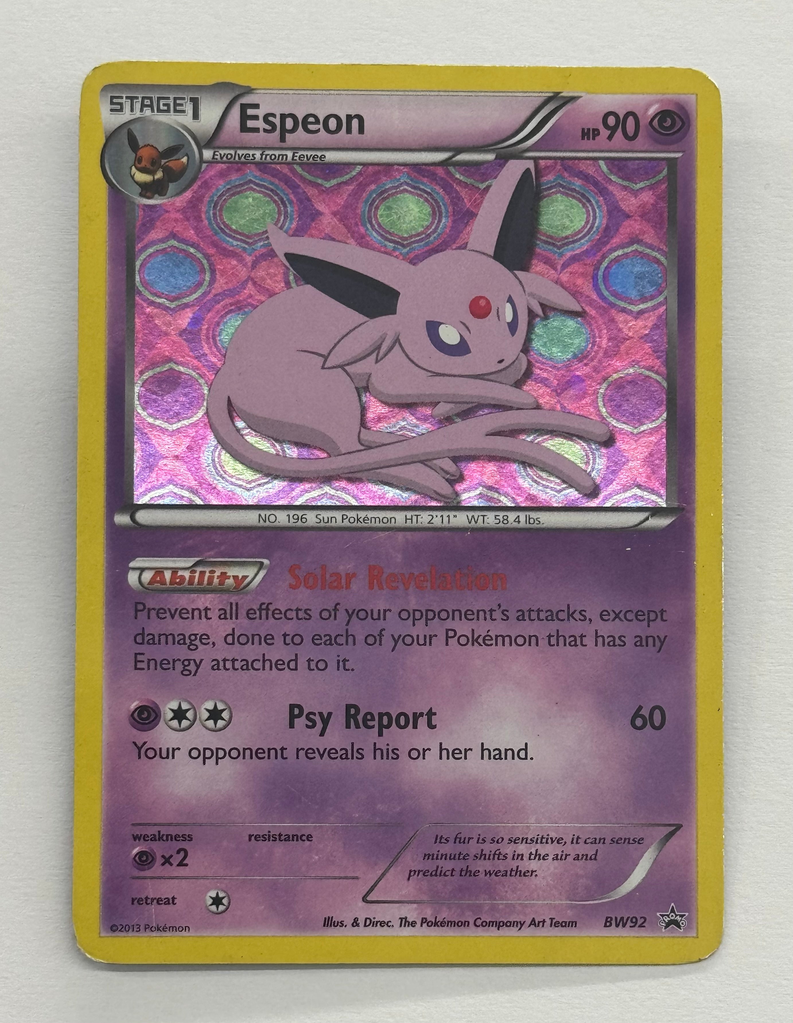Pokémon TCG - Black & White Promo Card Espeon BW92 HP