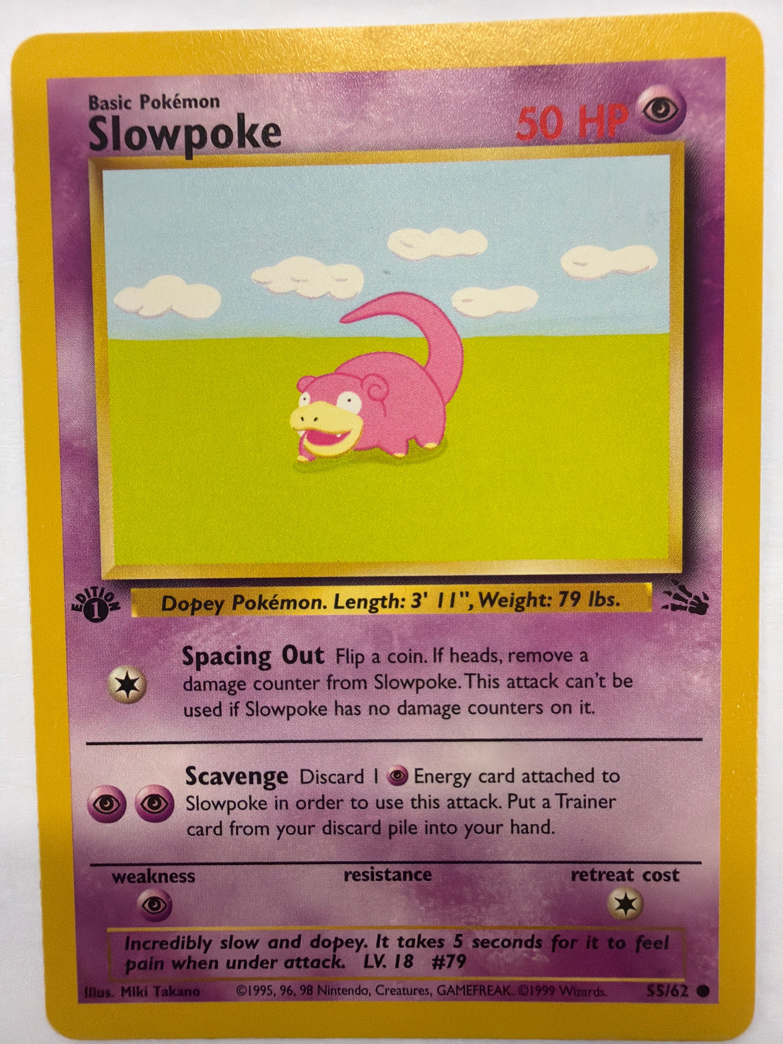 Pokémon TCG - Fossil 1st Edition Slowpoke 55/62 Non-Holo NM