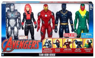 Hasbro Marvel Avengers Titan Hero Series Target Exclusive Marvels War Machine Black Widow Iron Man Black Panther and Marvels Vision Action Figures
