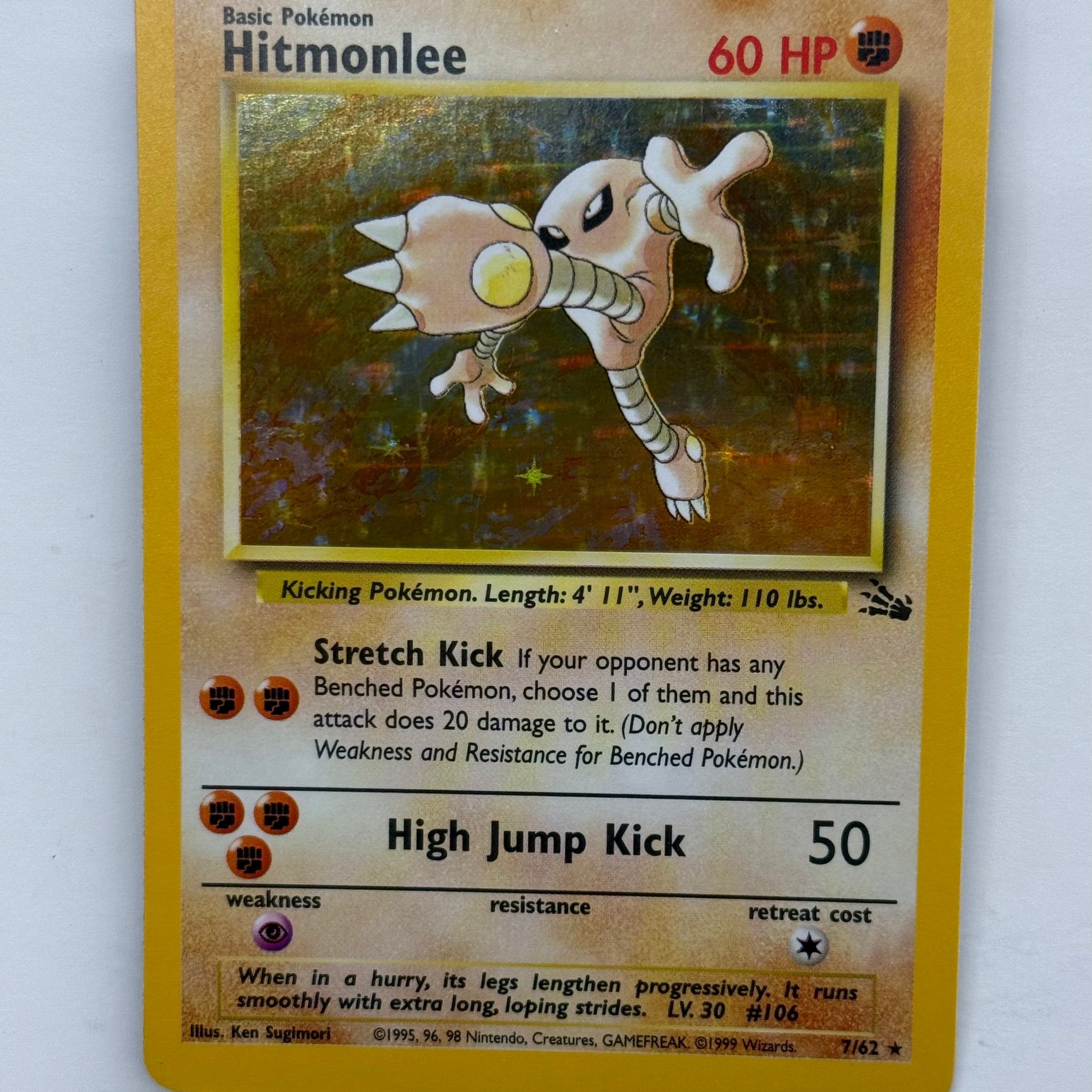 Pokémon TCG - Fossil Unlimited Hitmonlee Holo 7/62 NM