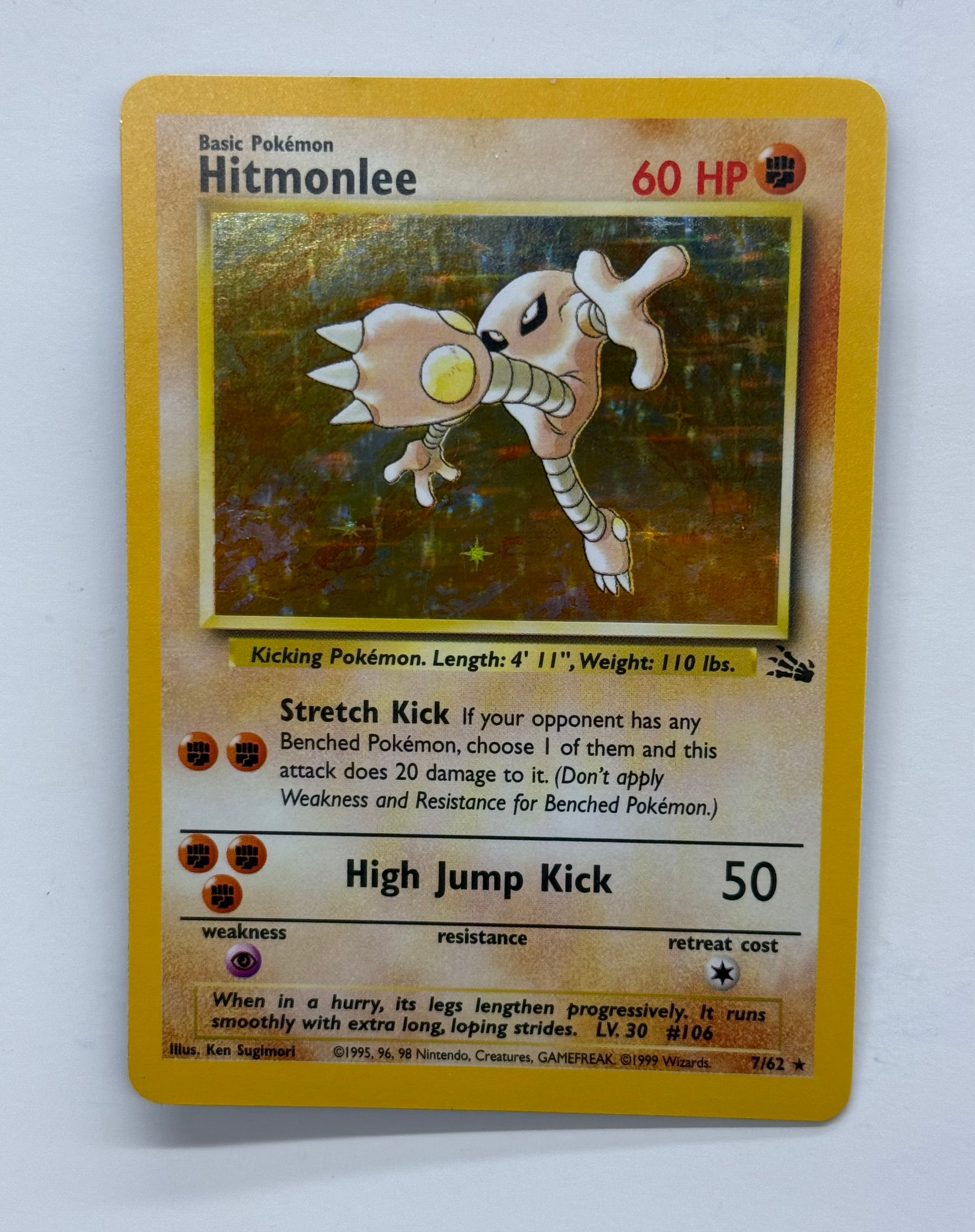 Pokémon TCG - Fossil Unlimited Hitmonlee Holo 7/62 NM