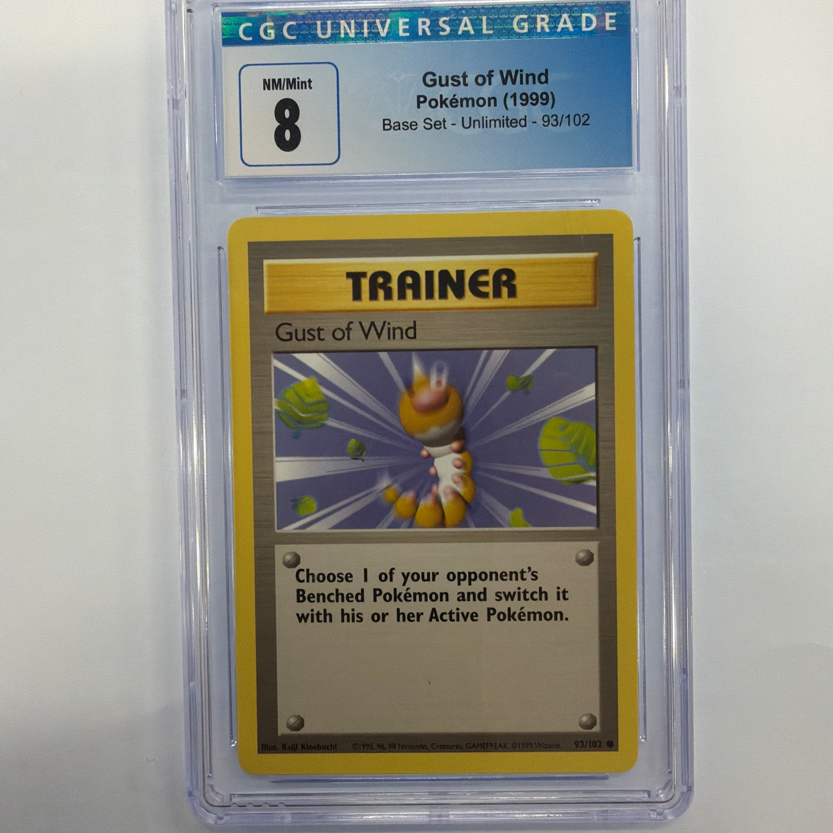 Pokémon TCG - CGC NM/Mint 8 Base Set Unlimited Gust of Wind 93/102