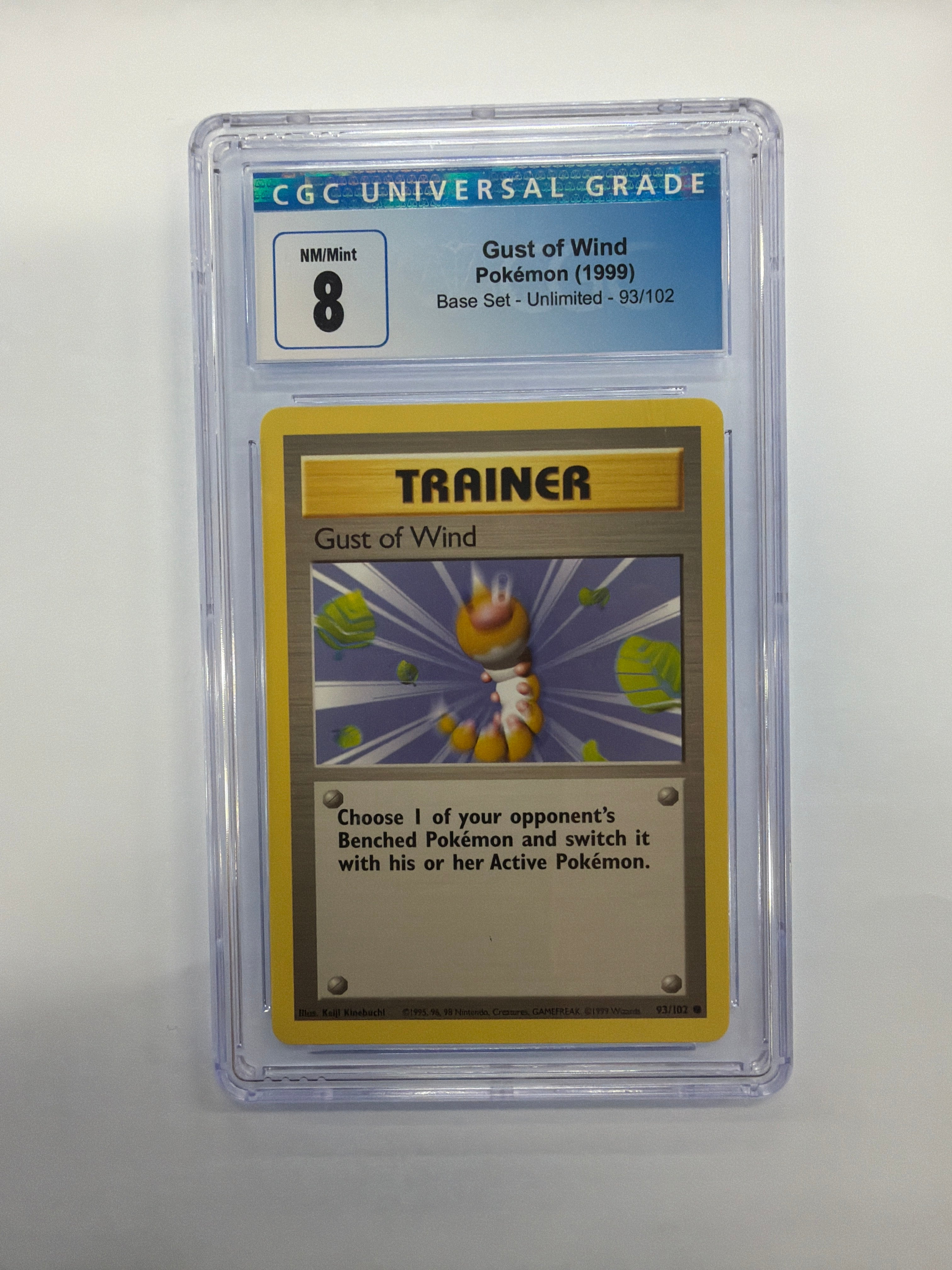 Pokémon TCG - CGC NM/Mint 8 Base Set Unlimited Gust of Wind 93/102