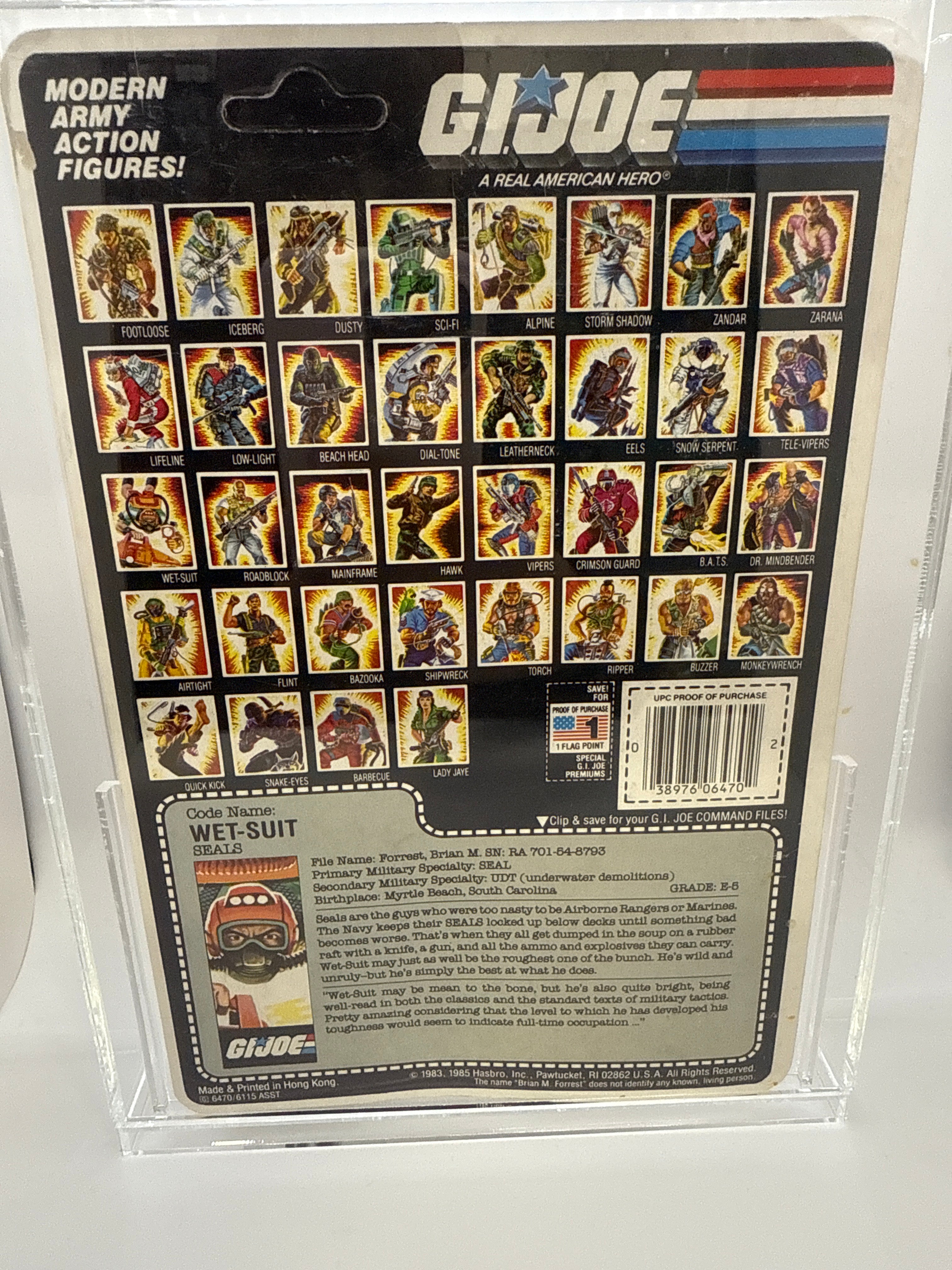 Hasbro G.I. Joe Vintage 1985 Code Name: Wet-Suit Seals Unpunched 36 Back Punched Card Action Figure