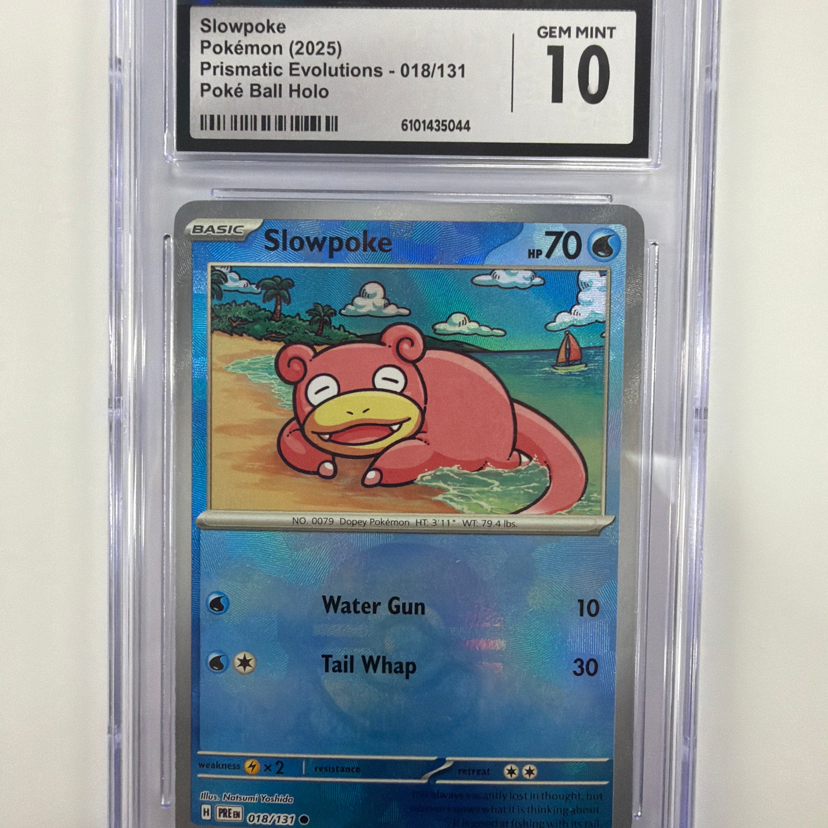 Pokémon TCG - CGC Gem Mint 10 Prismatic Evolutions Slowpoke 018/131 Poké Ball Holo