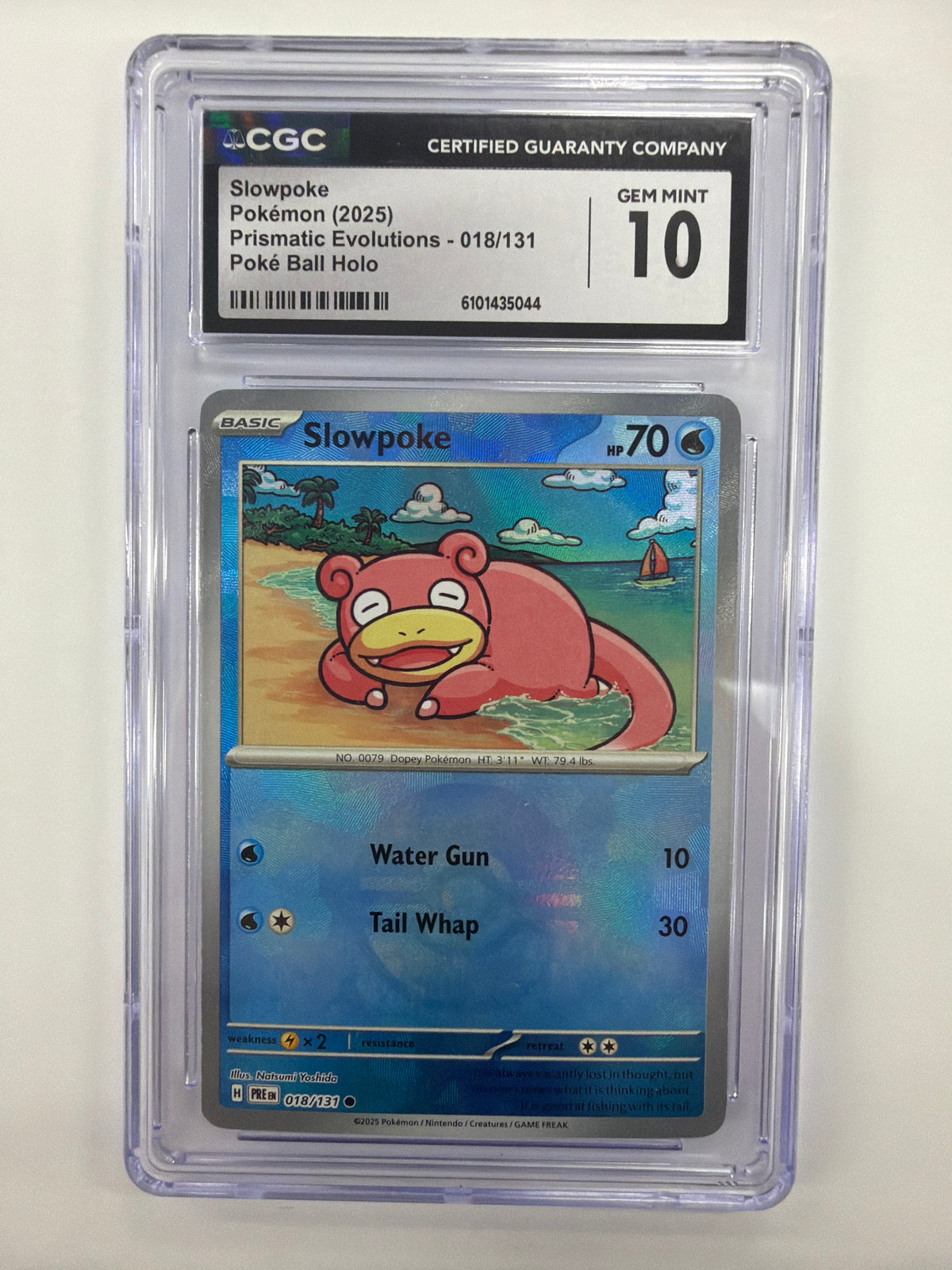 Pokémon TCG - CGC Gem Mint 10 Prismatic Evolutions Slowpoke 018/131 Poké Ball Holo