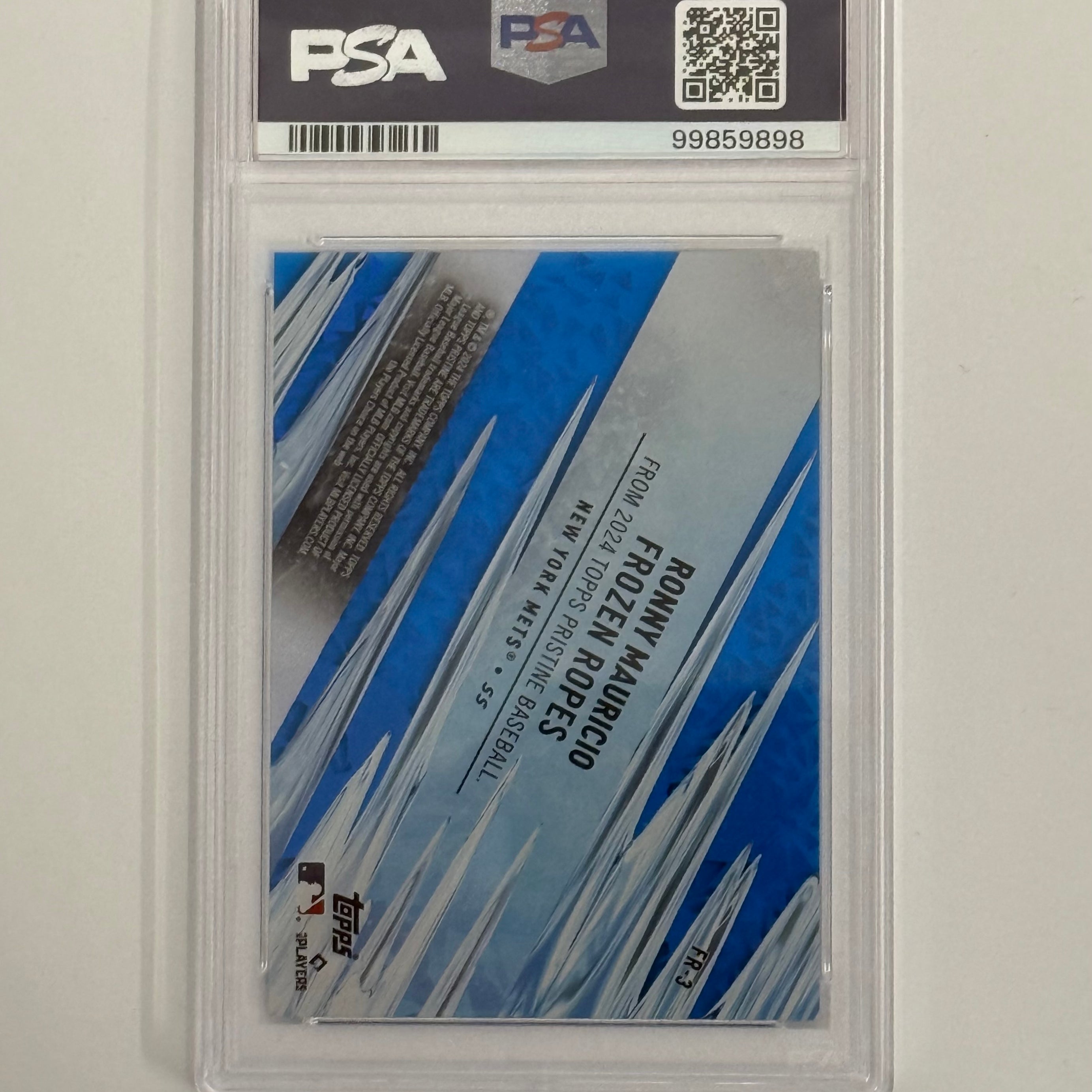 2024 Topps Pristine PSA 9 MINT Ronny Mauricio Frozen Ropes #FR3 Blue Numbered 02/75