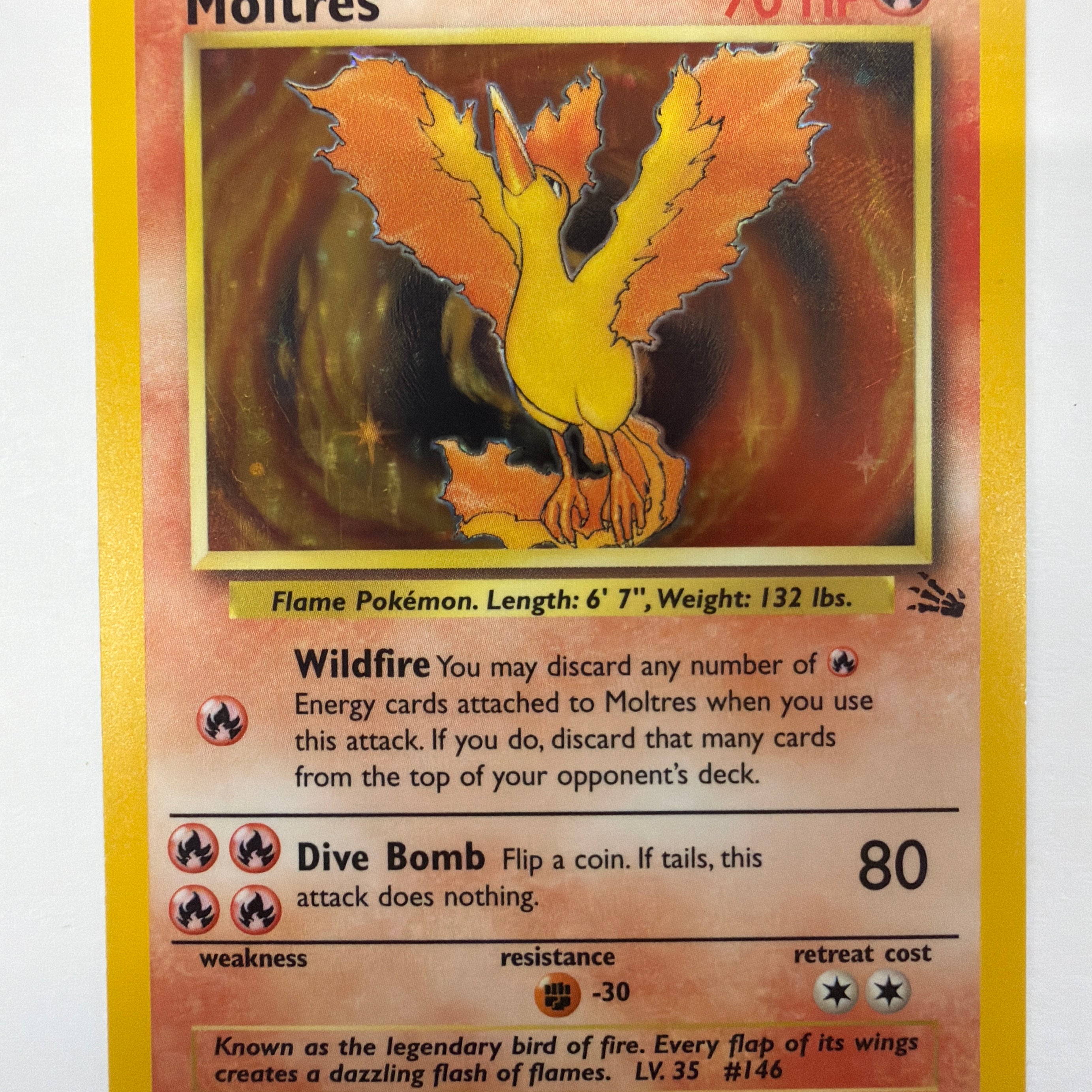 Pokémon TCG - Fossil Unlimited Moltres 12/62 Holo MP