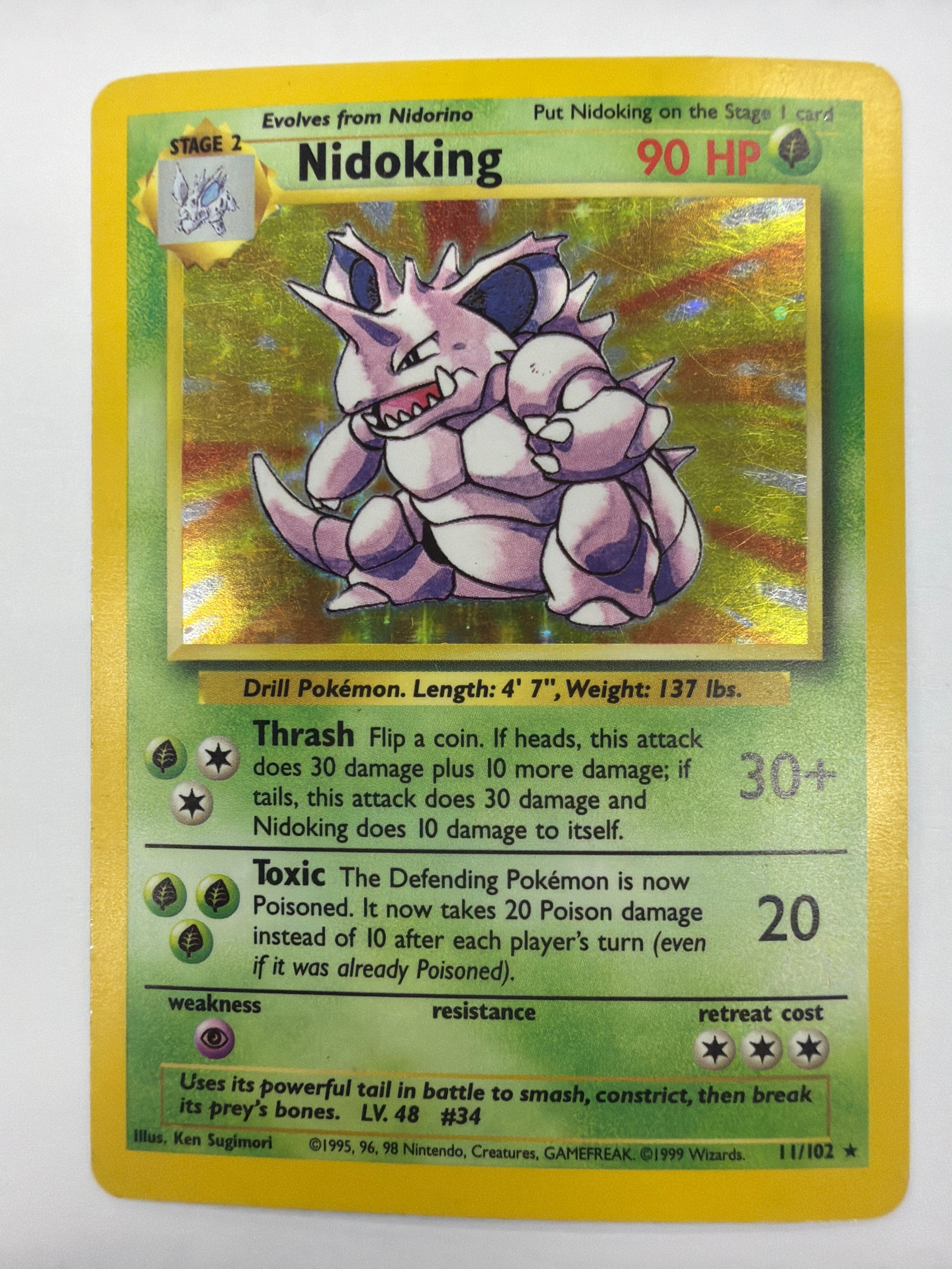 Pokémon TCG - Base Set Unlimited Nidoking 11/102 Holo HP