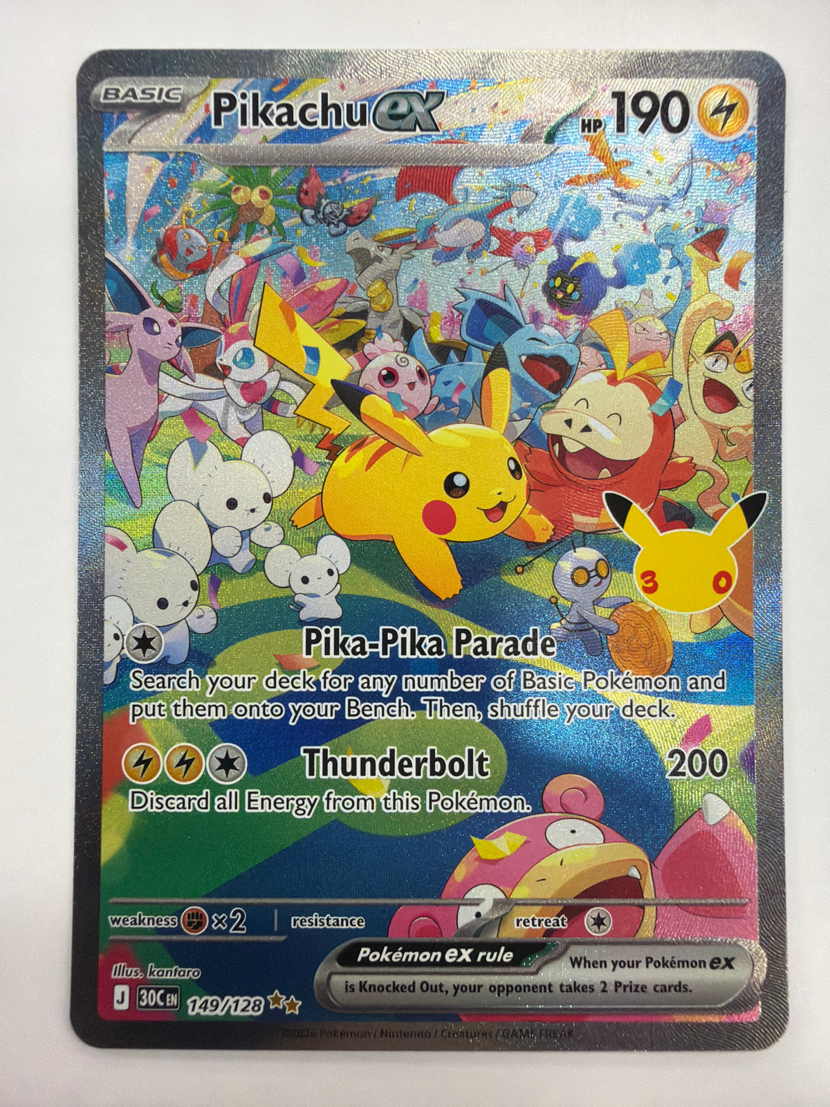 Pokémon TCG - 30th Celebration Pikachu ex 149/128 NM