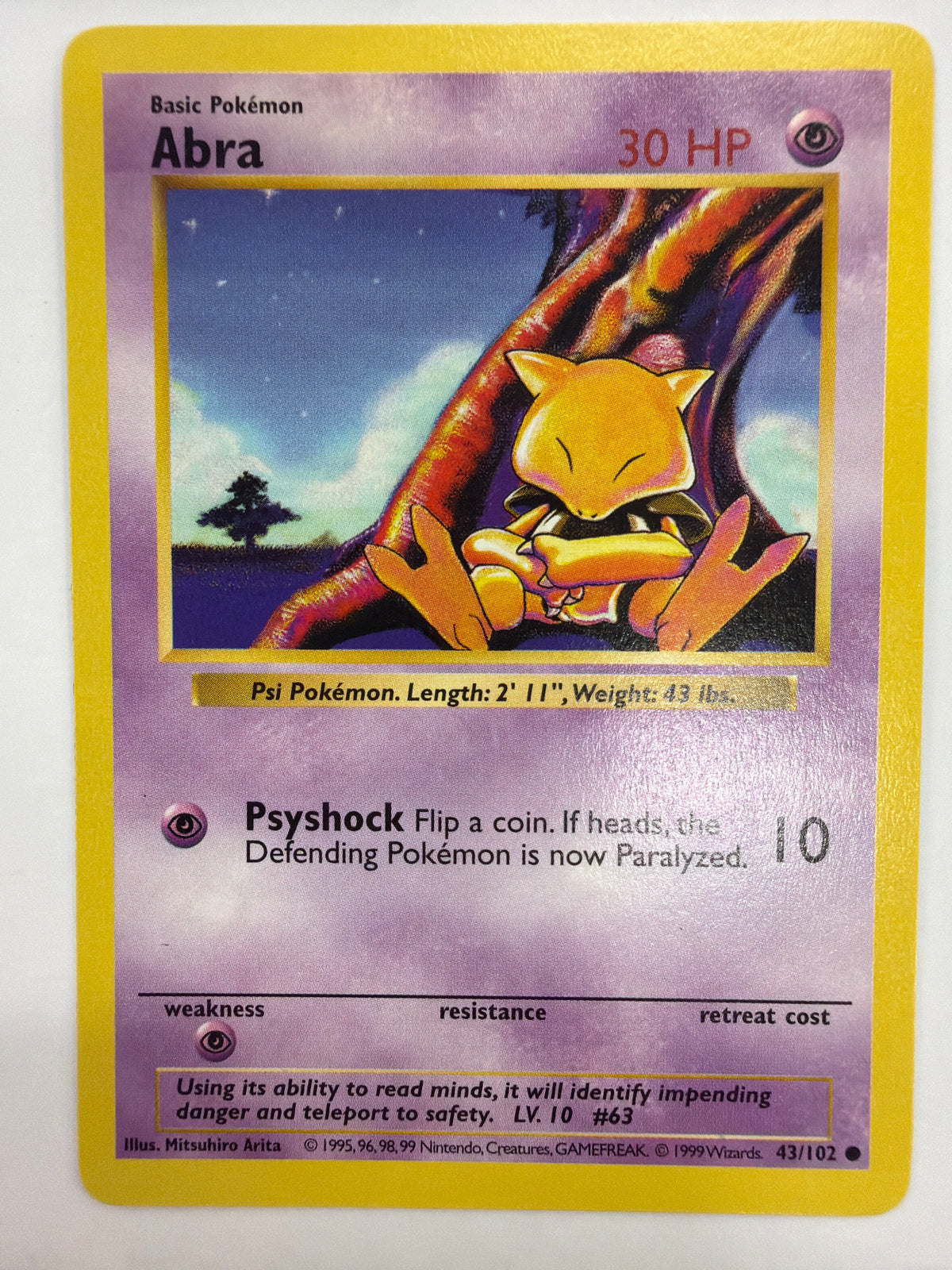 Pokémon TCG - Base Set Unlimited Shadowless Abra 43/102 LP