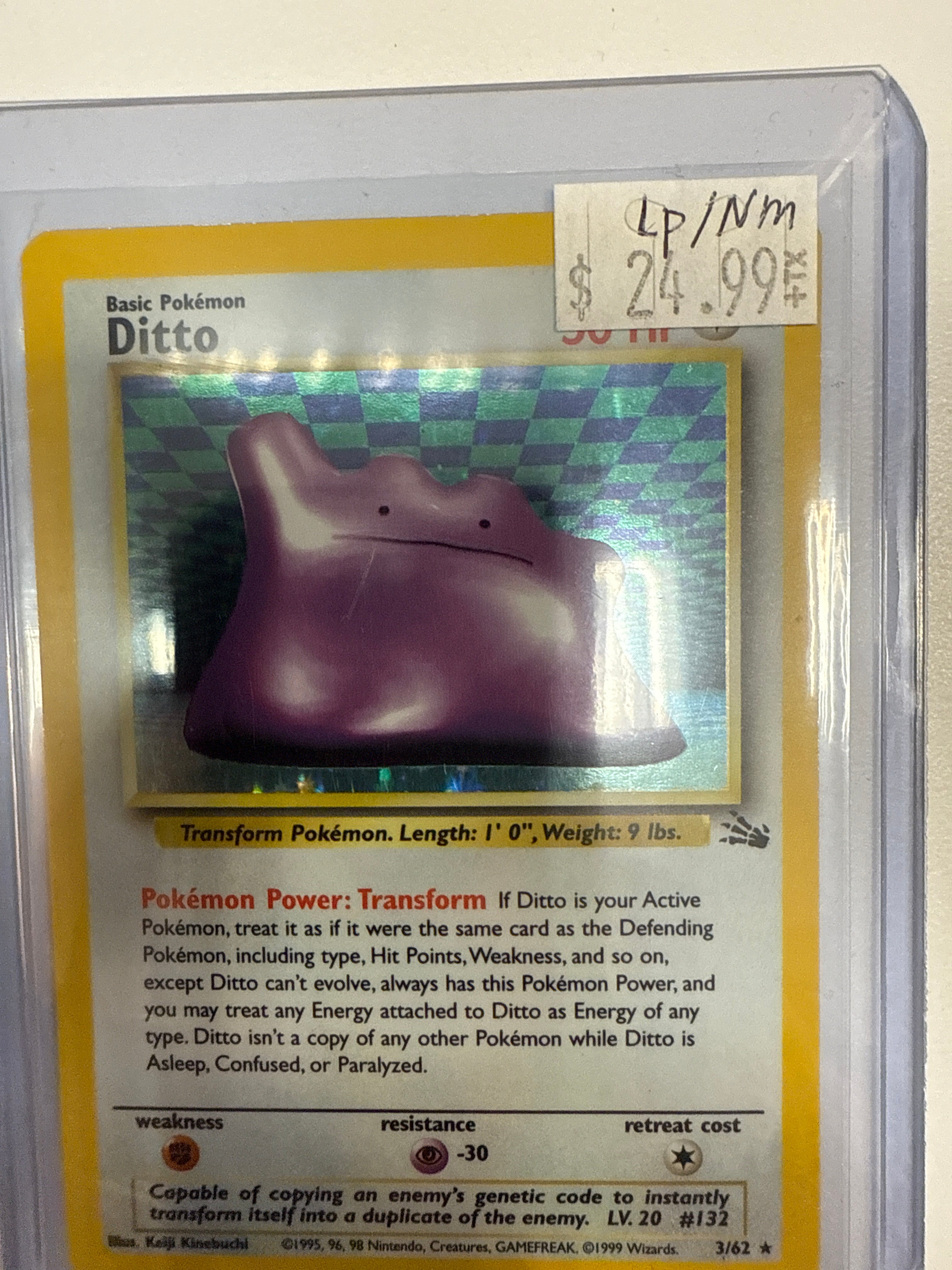 TCG Pokemon Ditto 3/62 Fossil Holo Rare LP/NM – True Believers Gaming and  Collectibles