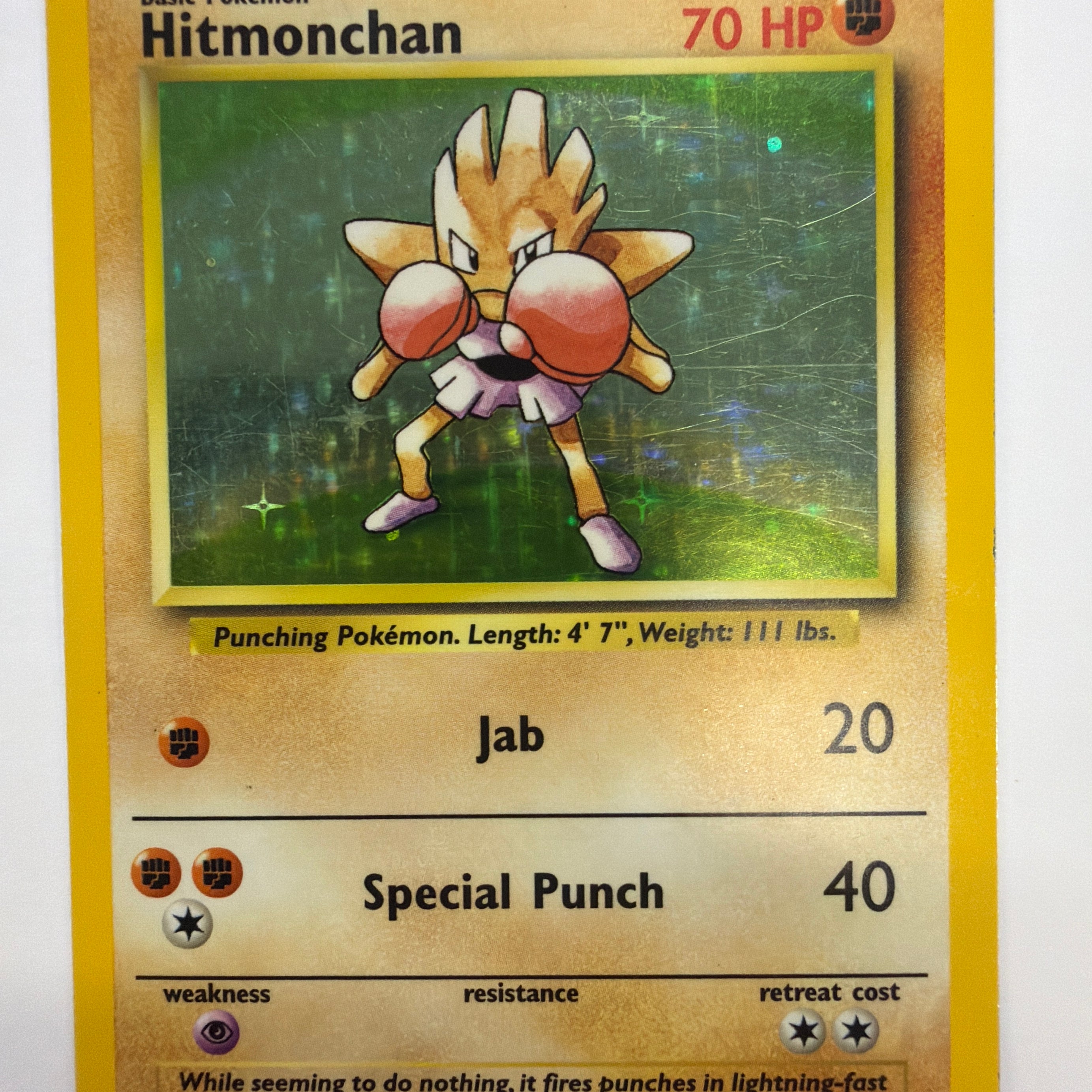 Pokémon TCG - Base Set Unlimited Hitmonchan 7/102 Holo DMG