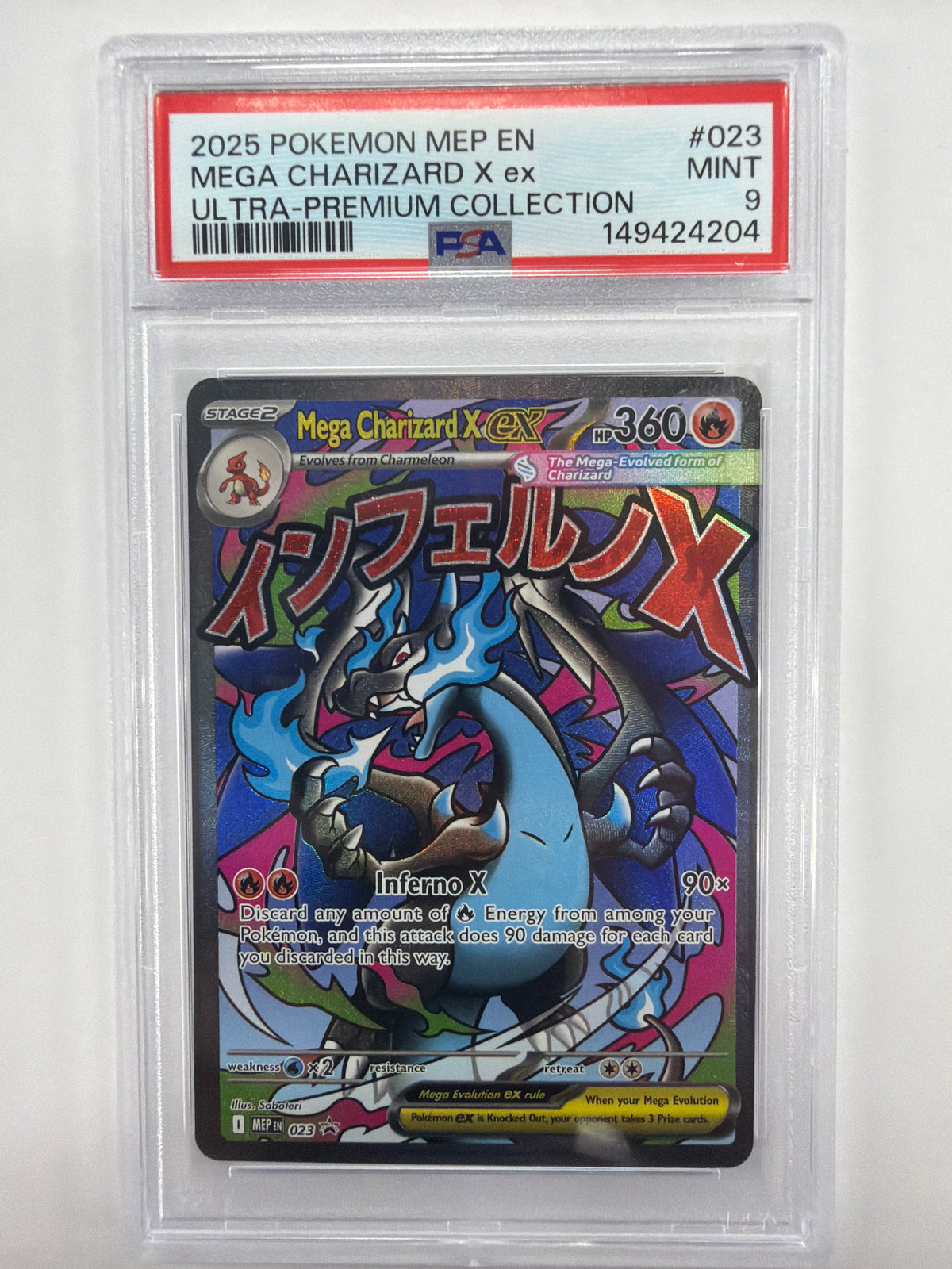 Pokémon TCG - PSA Mint 9 Mega Evolution Promo Mega Charizard X ex 023