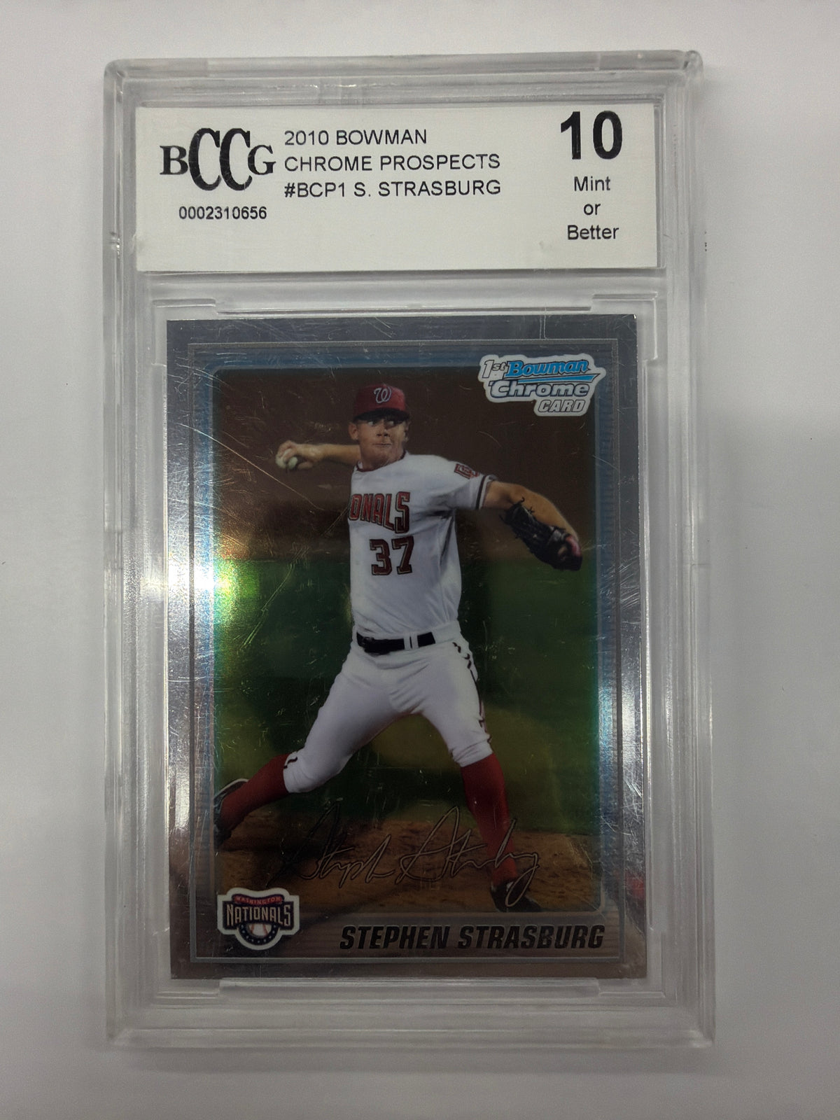 BCCG Mint or Better 10 2010 Topps Bowman Chrome Stephen Strasburg BCP1