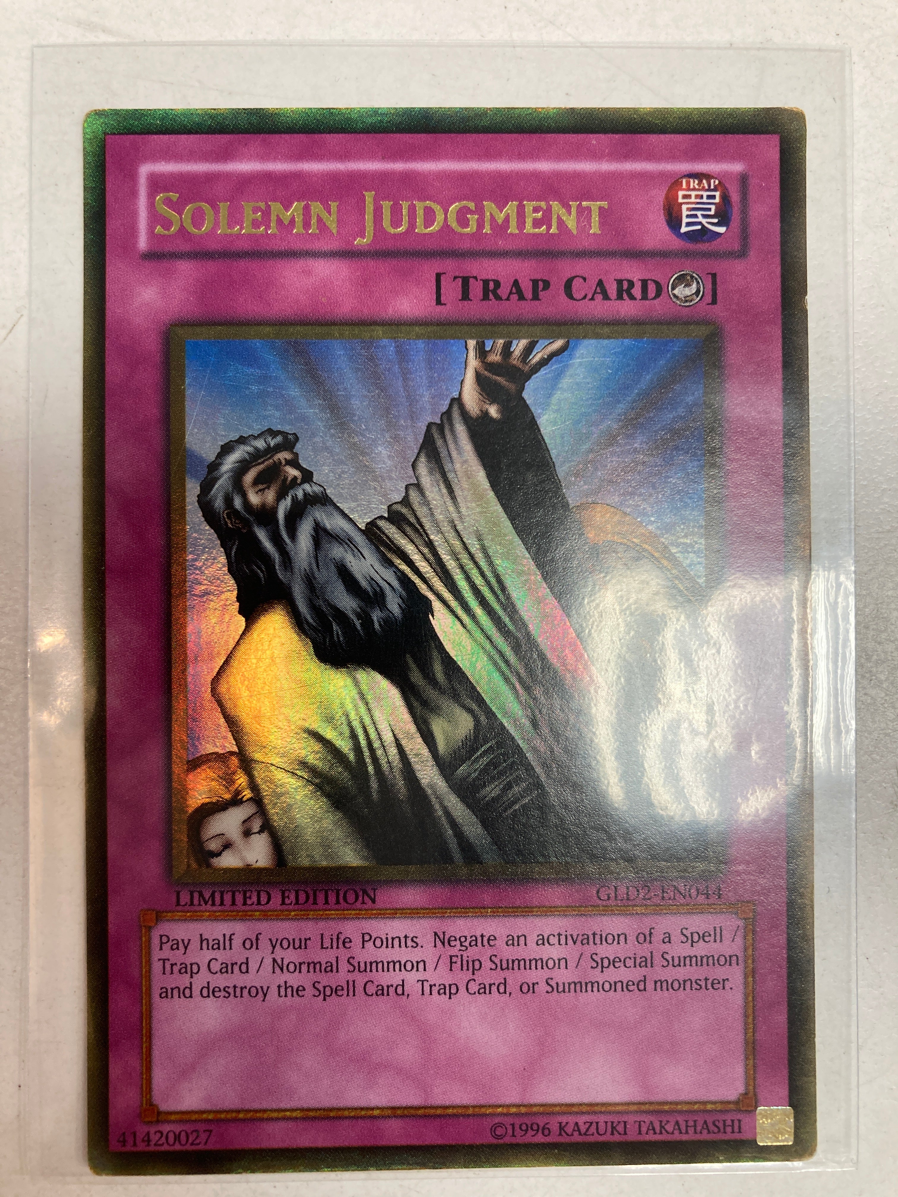 Yugioh TCG Solemn Judgement GLD2-EN044 Limited Edition Gold Rare NM True Believers Gaming and Collectibles Yugioh TCG Solemn Judgement GLD2-EN044 Limited Edition Gold Rare NM True Believers Gaming and Collectibles