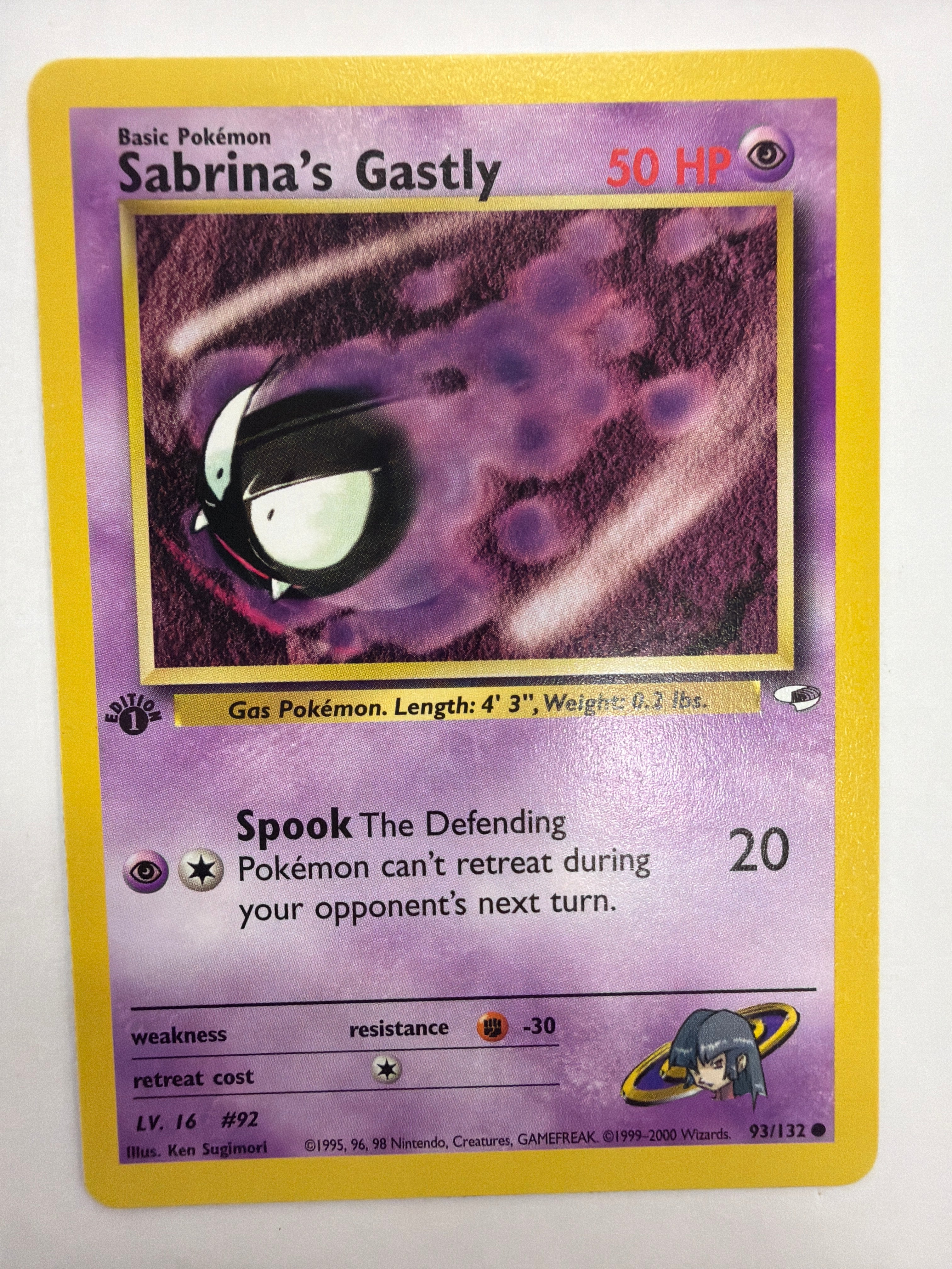 Pokémon TCG - Gym Heroes 1st Edition Sabrina's Gastly 93/132 NM