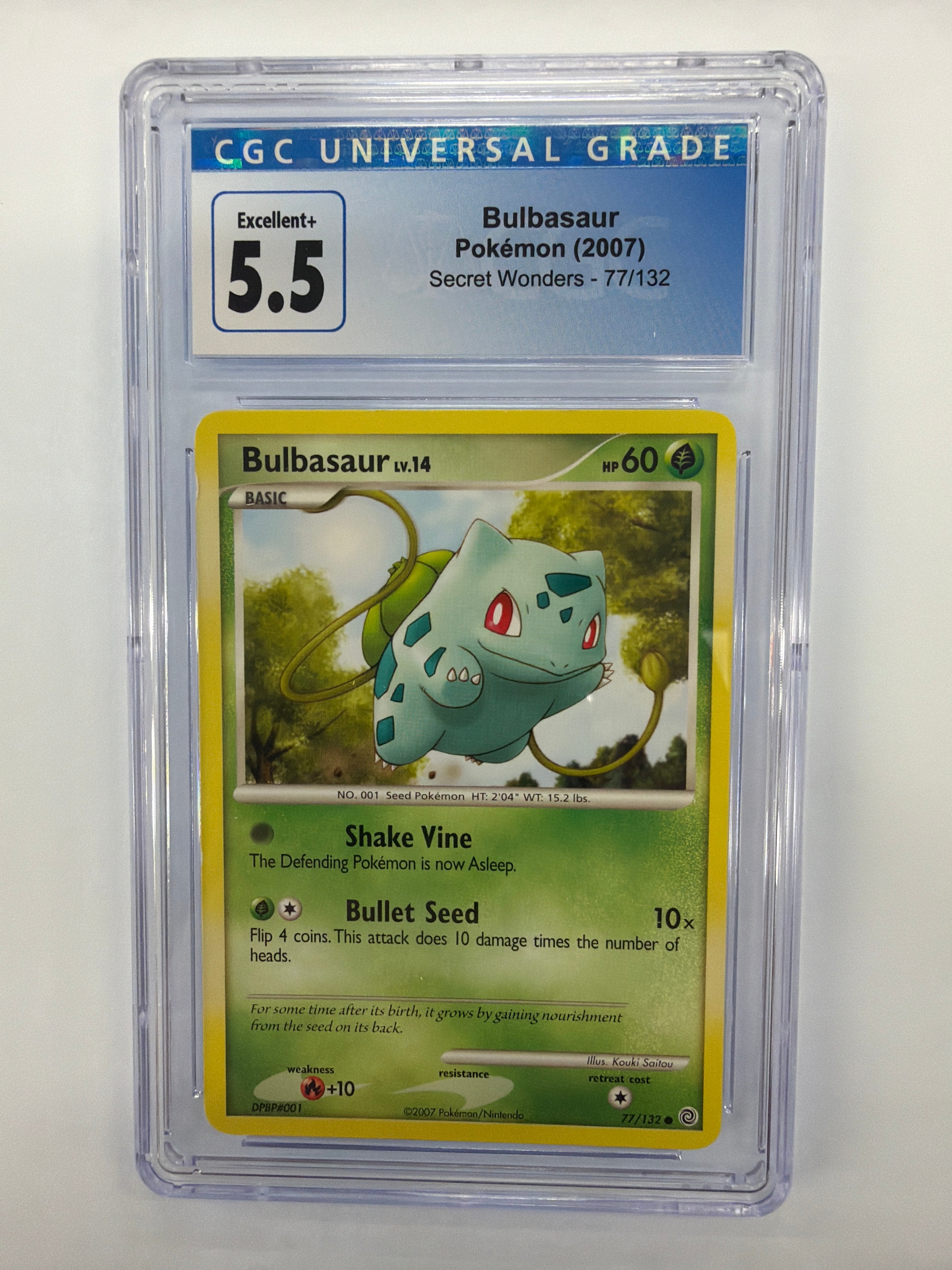 Pokémon TCG - CGC Excellent+ 5.5 Secret Wonders Bulbasaur 77/132