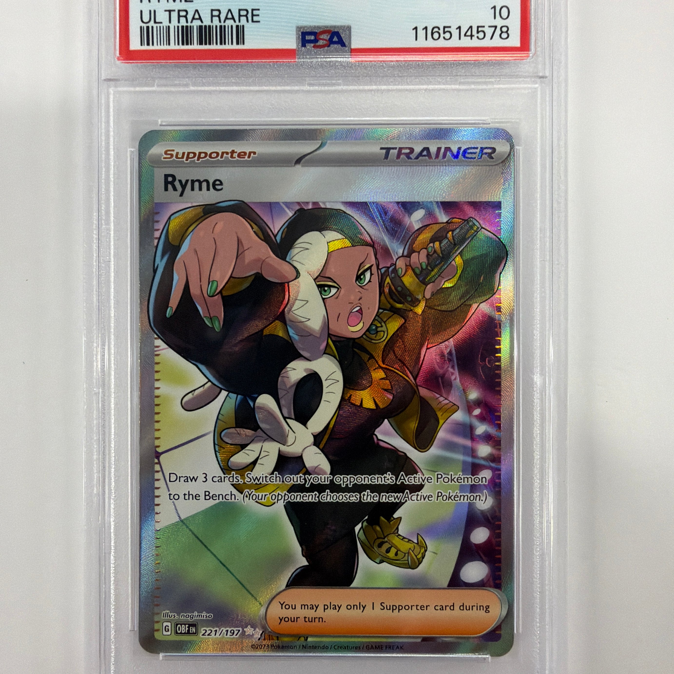 Pokémon TCG - PSA Gem MT 10 Obsidian Flames Ryme 221/197 Ultra Rare