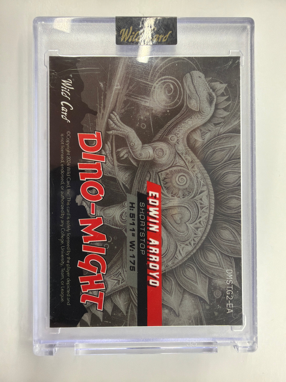 2024 Wild Card Alumination Dino-Might Edwin Arroyo 1/1 DMSTG2-EA