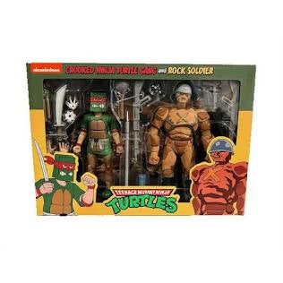 Neca Reel Toys Nickelodeon Teenage Mutant Ninja Turtles Crooked Ninja Turtle Gang and Rock Soldier 2 Pack Action Figures