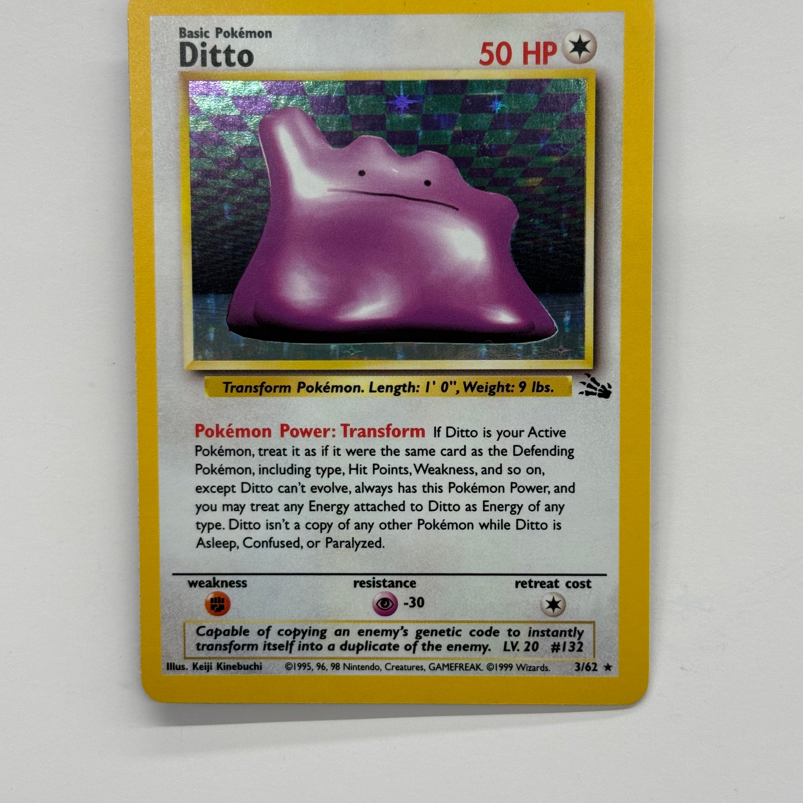 Pokémon TCG - Fossil Unlimited Ditto Holo 3/62 NM