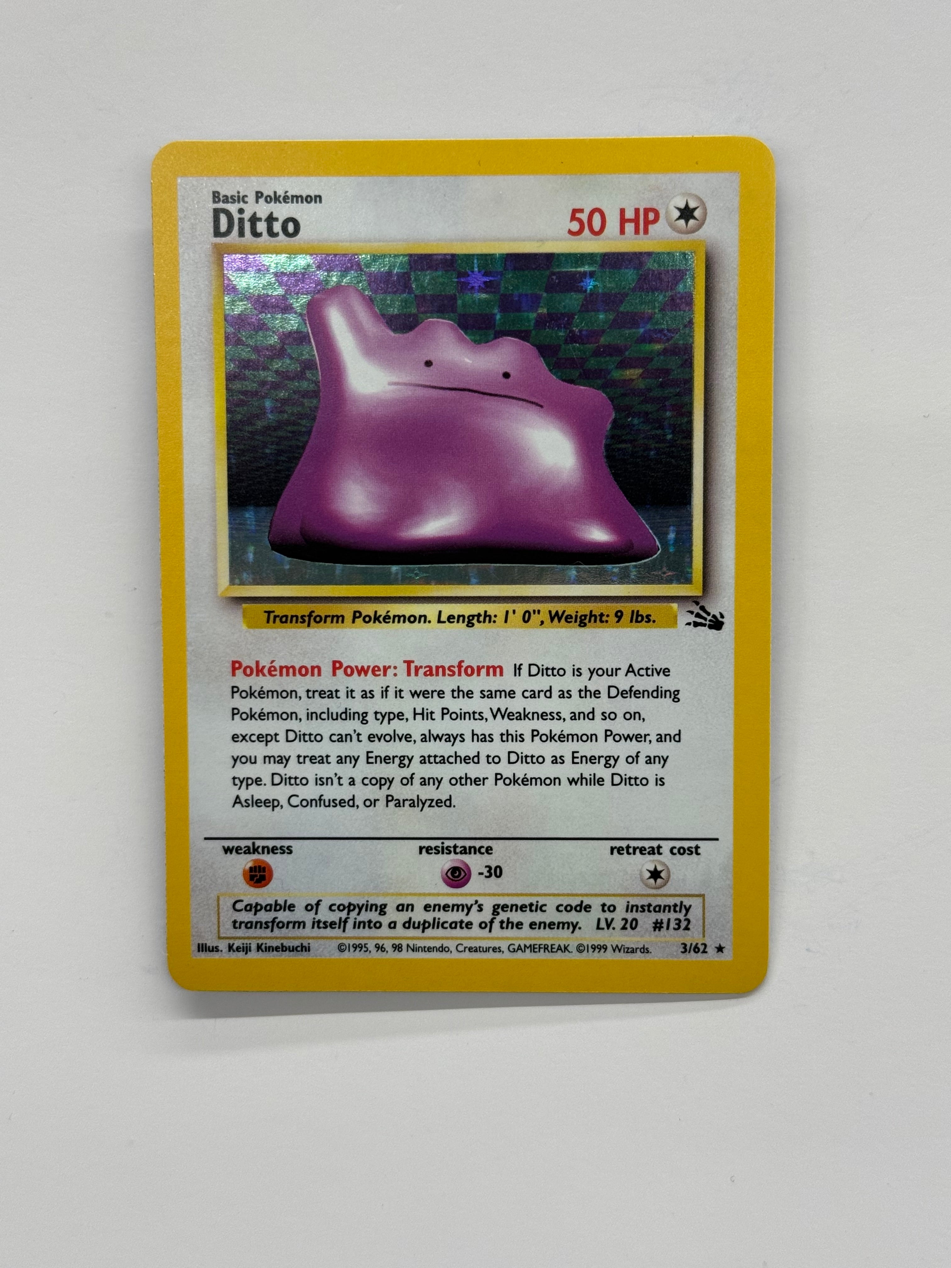 Pokémon TCG - Fossil Unlimited Ditto Holo 3/62 NM