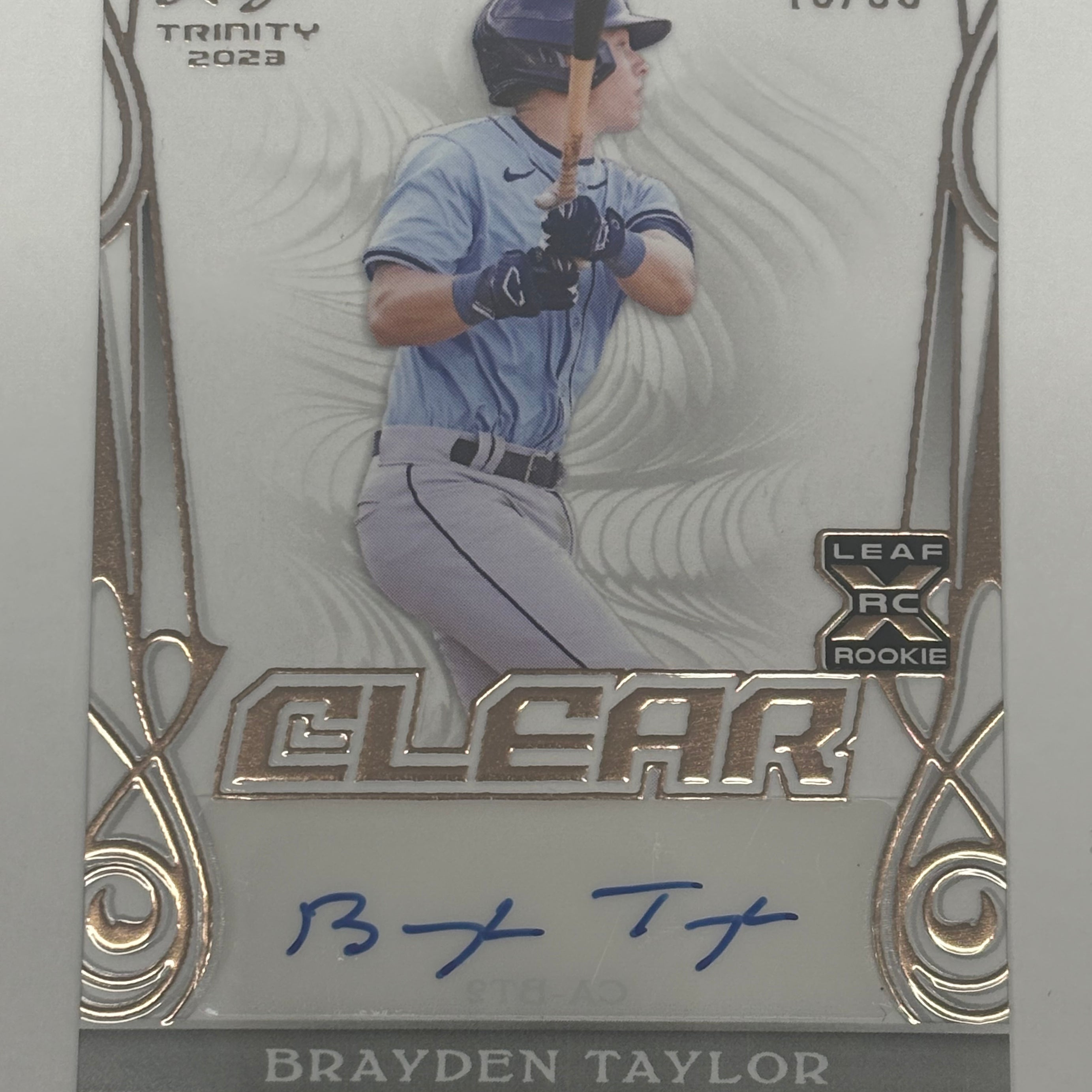 2023 Leaf Trinity Clear Autographs Brayden Taylor #CA-BT2 Bronze Numbered 16/99