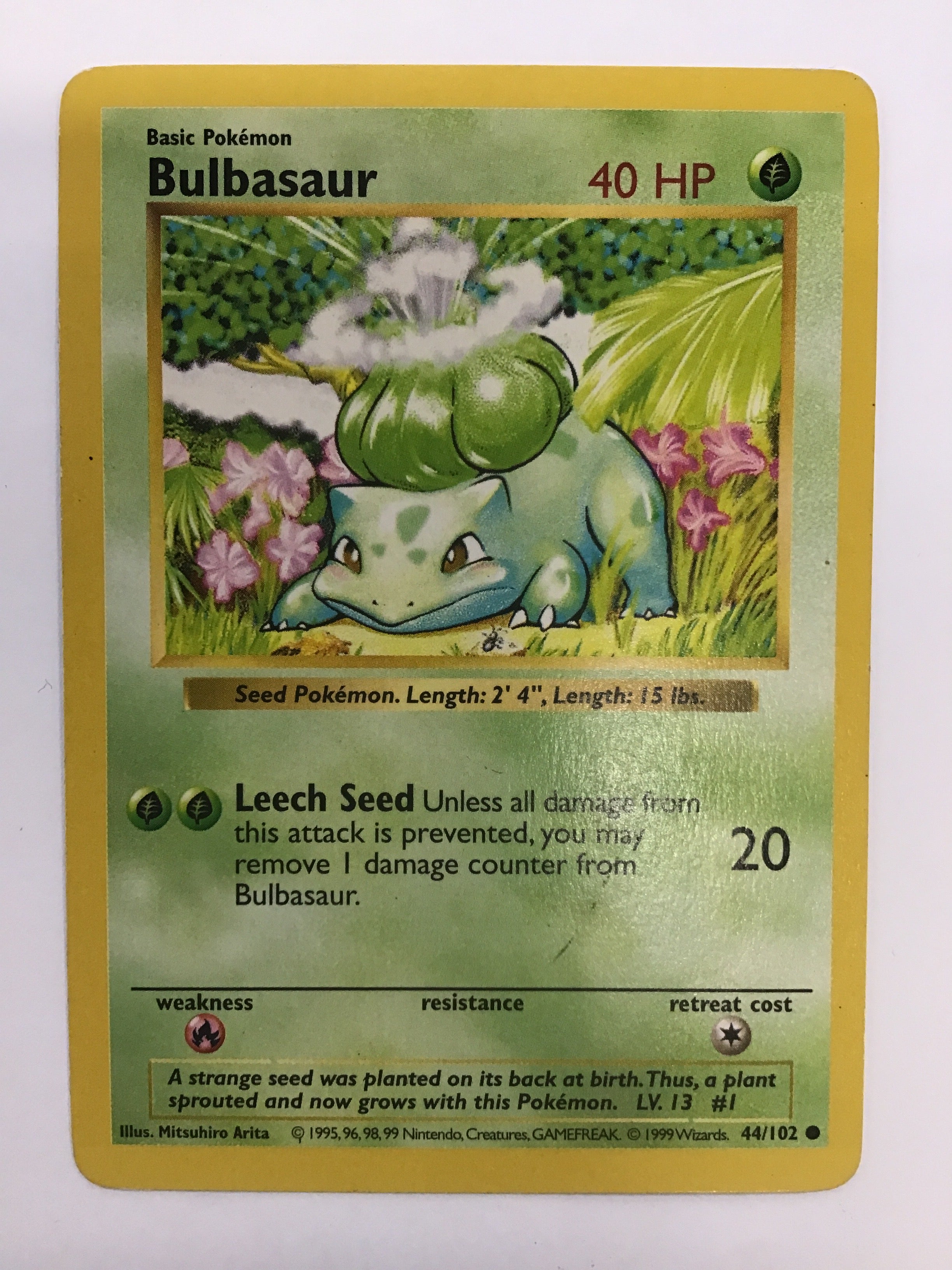 Pokémon TCG - Base Set Unlimited Bulbasaur (Shadowless) 44/102 NM