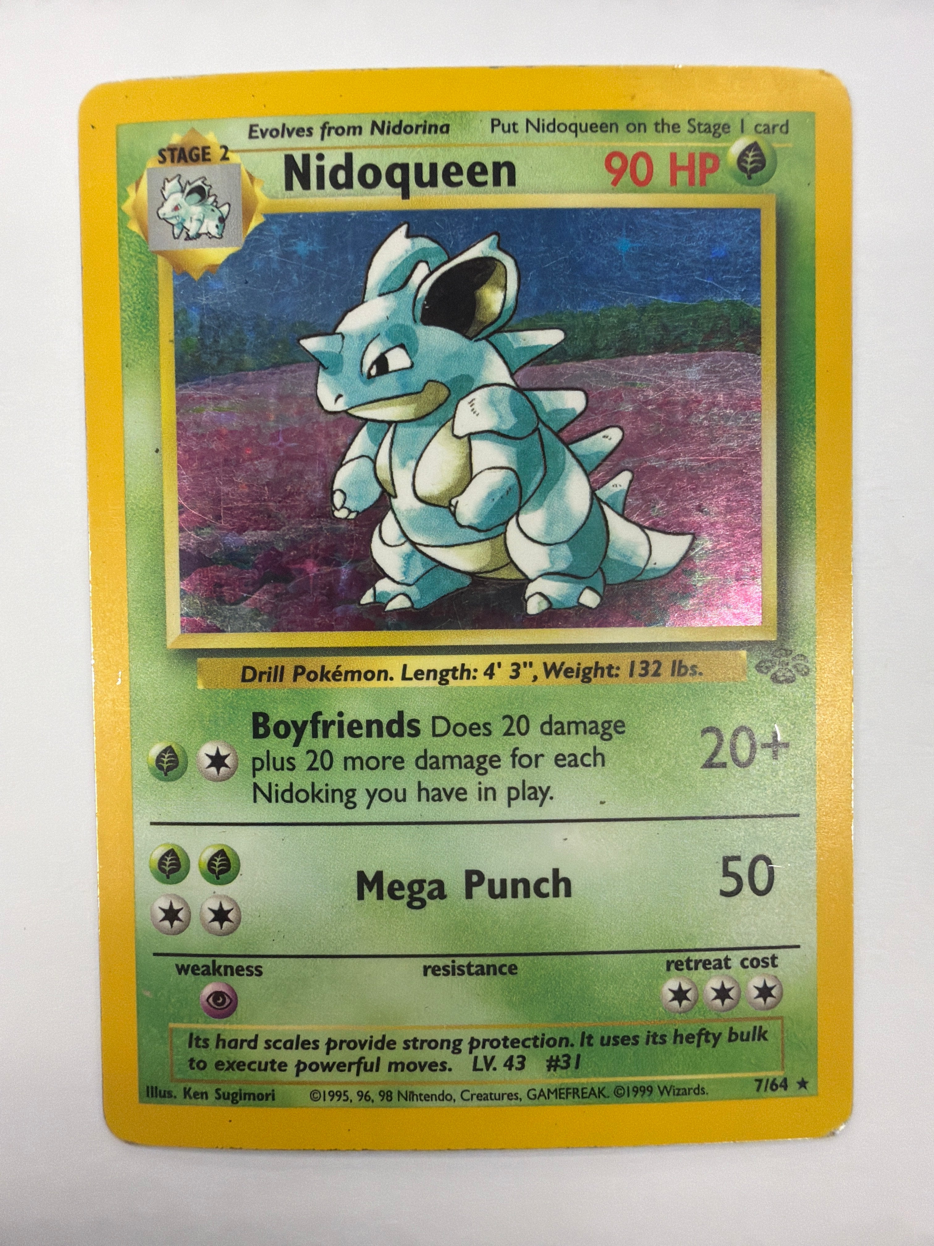 Pokémon TCG - Jungle Unlimited Nidoqueen 7/64 Holo HP