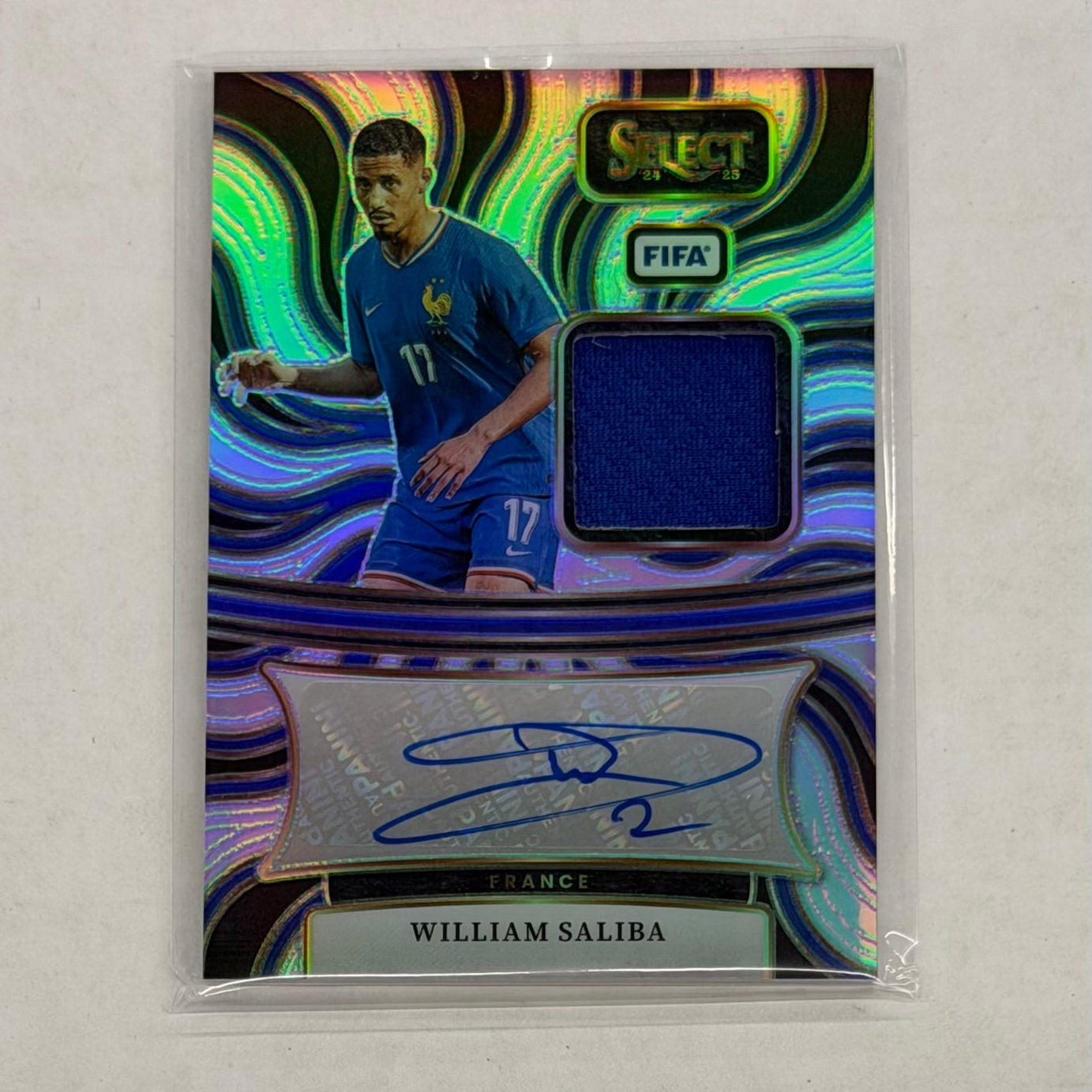 2024-25 Panini Select FIFA Soccer William Saliba Patch Autograph Card #AM-WS