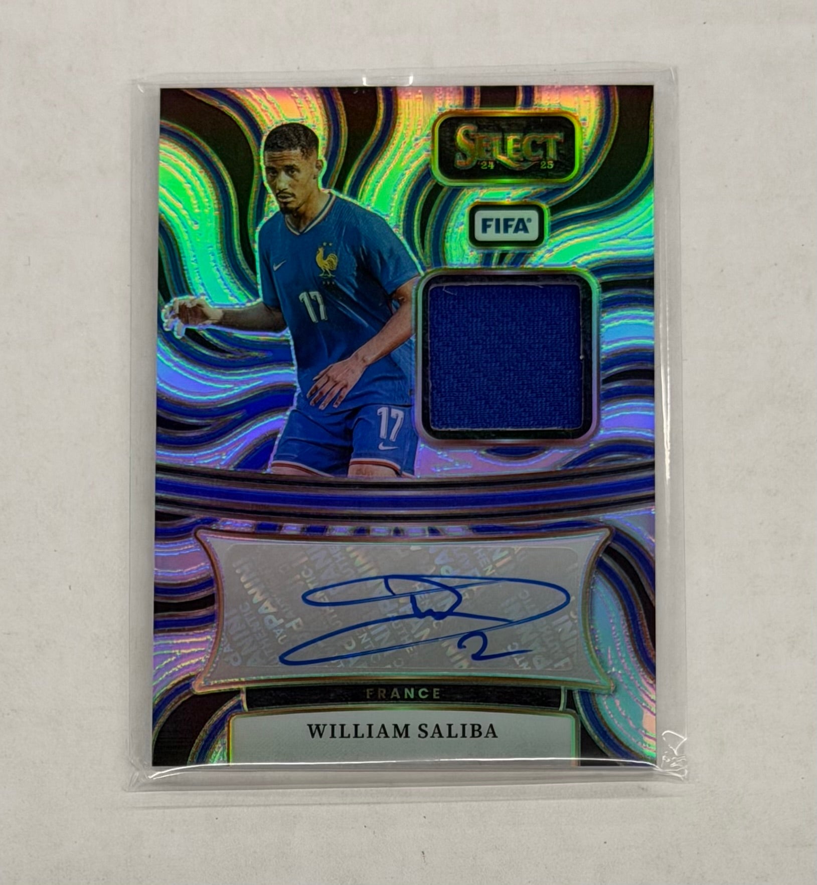 2024-25 Panini Select FIFA Soccer William Saliba Patch Autograph Card #AM-WS