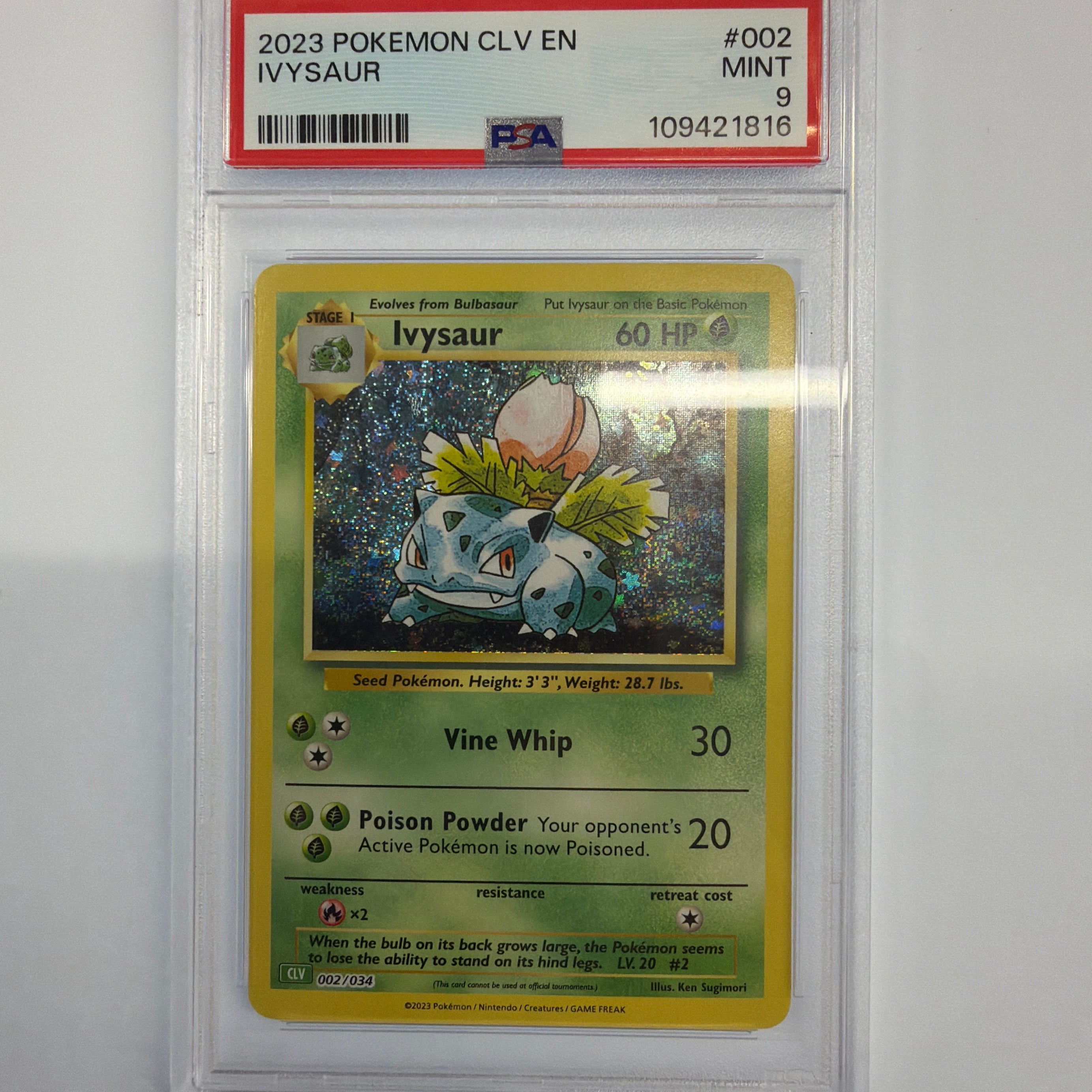 Pokemon TCG - PSA Mint 9 Classic Venusaur Ivysaur 002/034 Holo