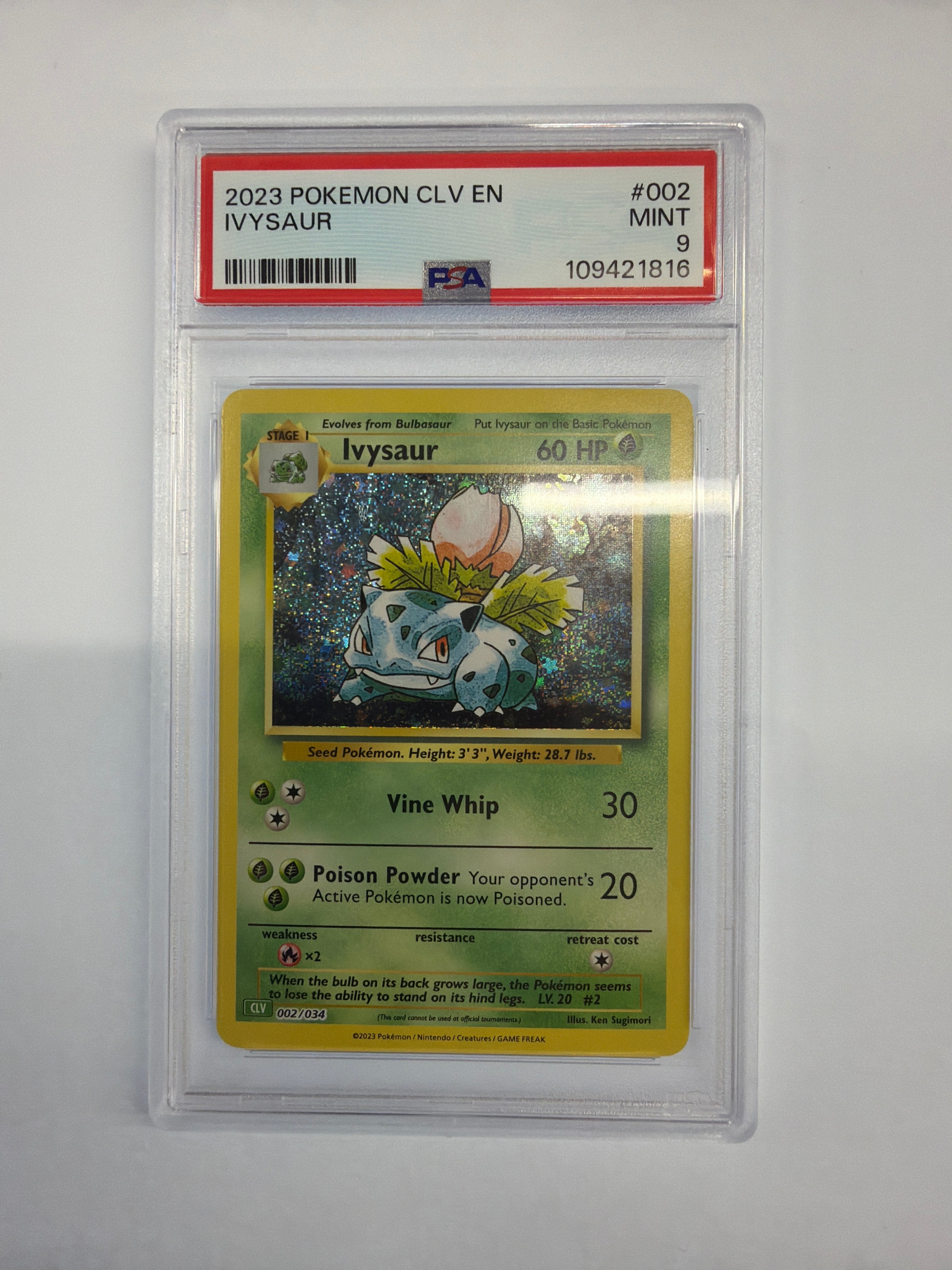 Pokemon TCG - PSA Mint 9 Classic Venusaur Ivysaur 002/034 Holo