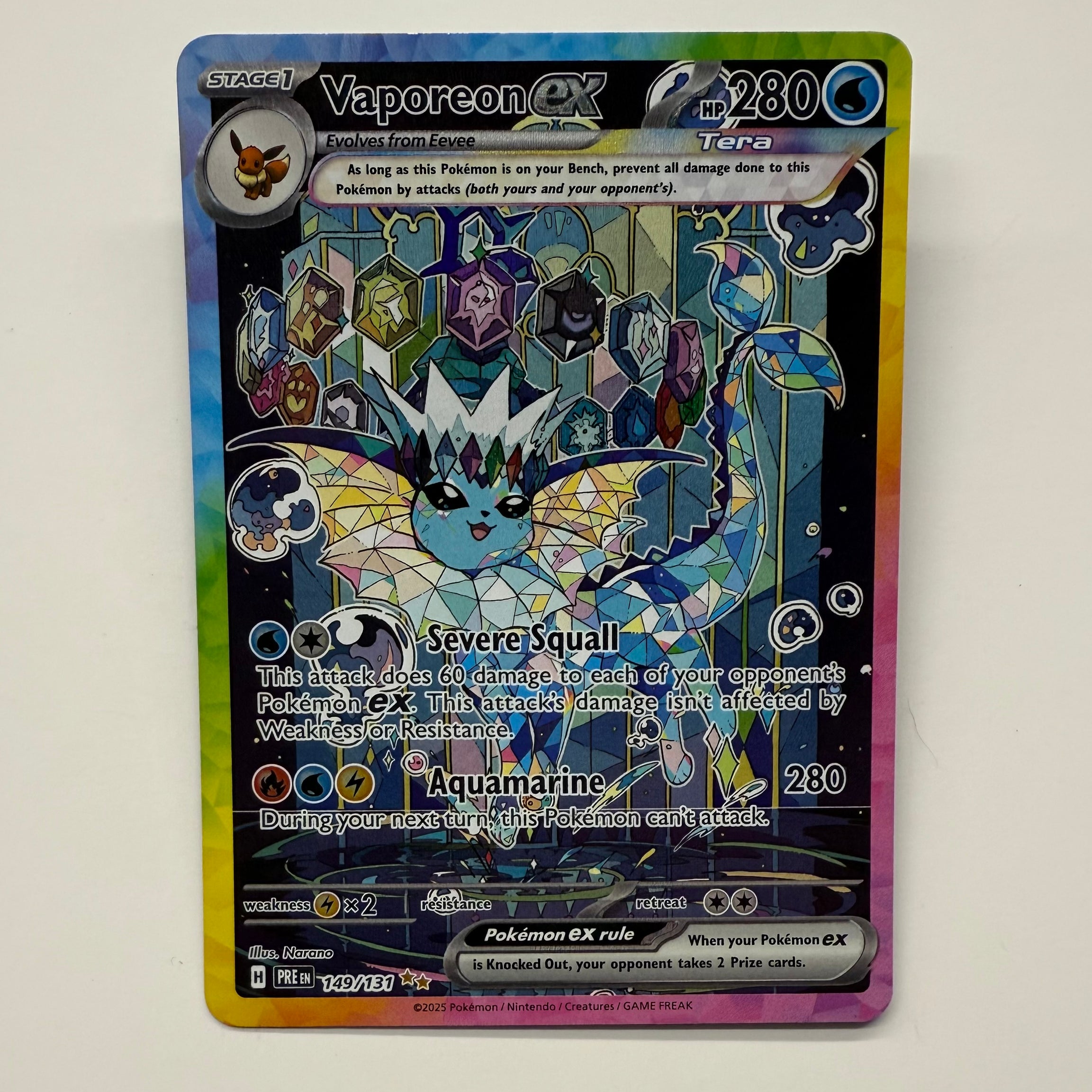 Pokémon TCG - Prismatic Evolutions Vaporeon EX 149/131 NM