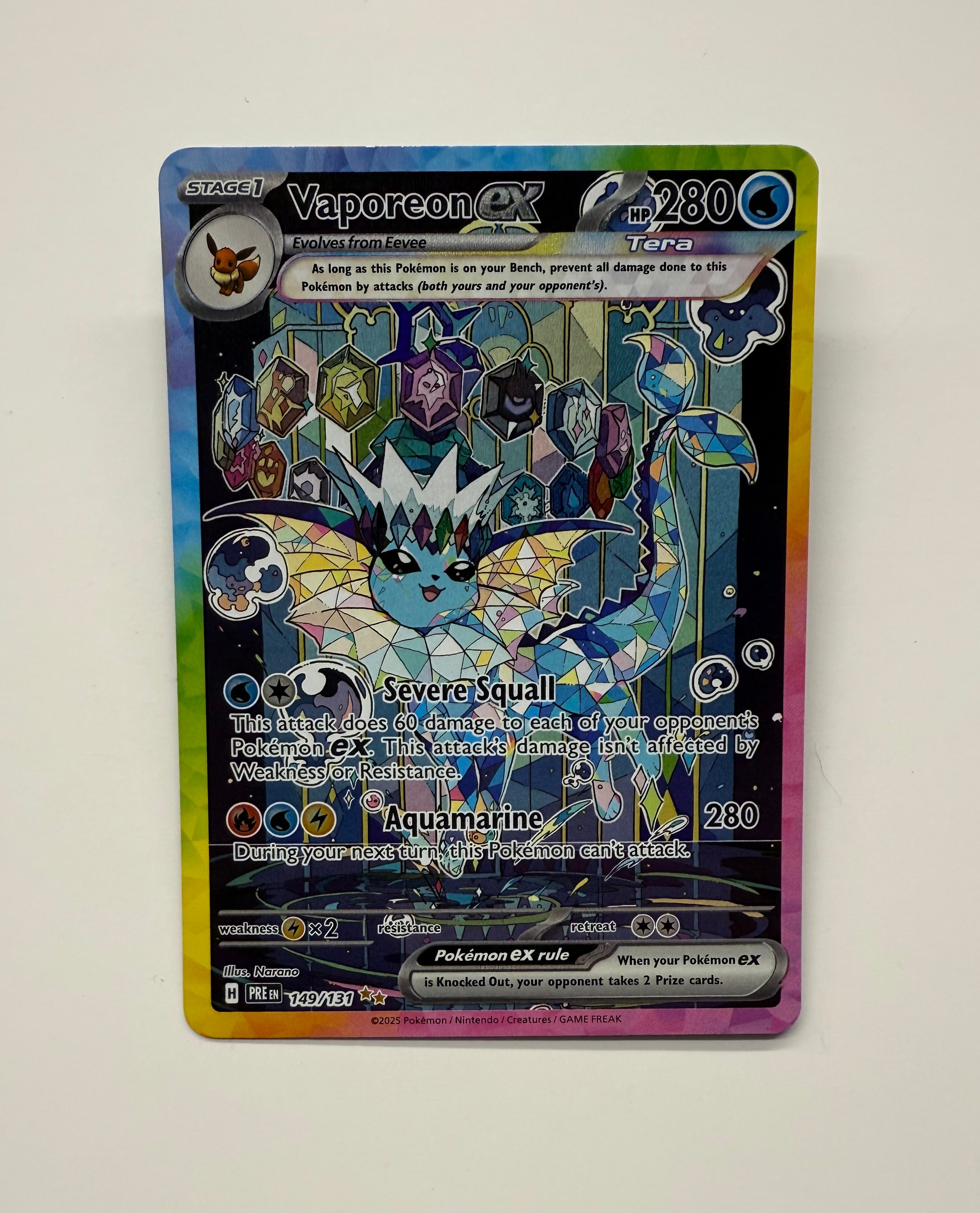 Pokémon TCG - Prismatic Evolutions Vaporeon EX 149/131 NM